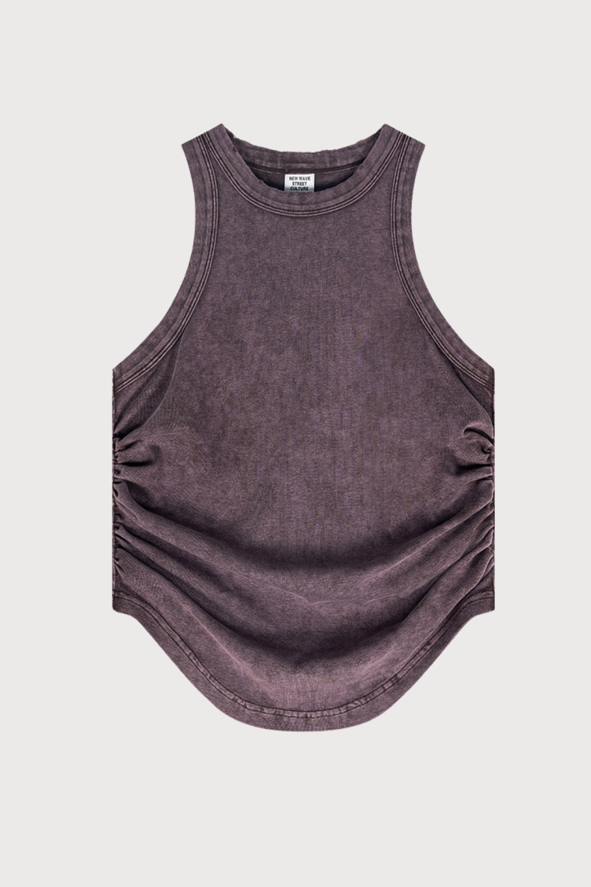Quiet Shape Ruched Sleeveless Top Purple