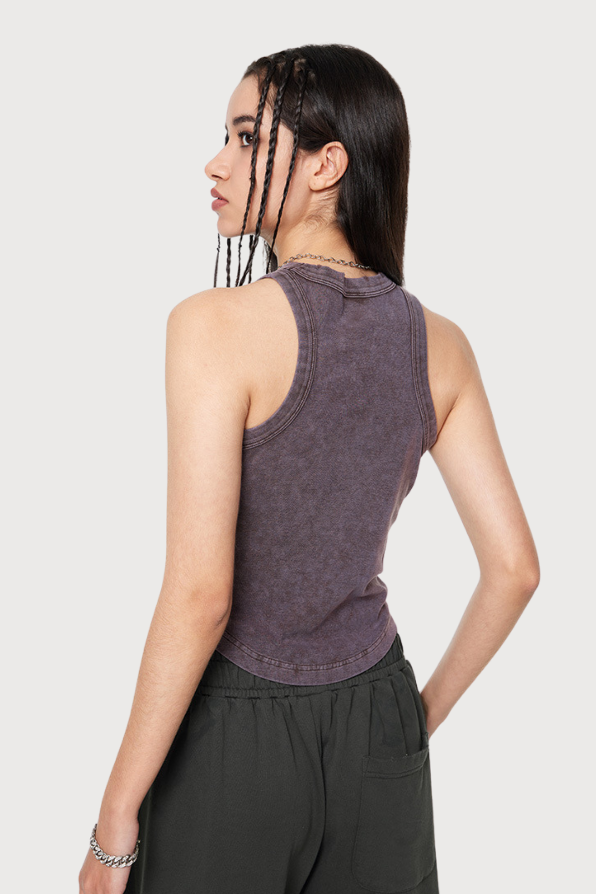 Quiet Shape Ruched Sleeveless Top Purple