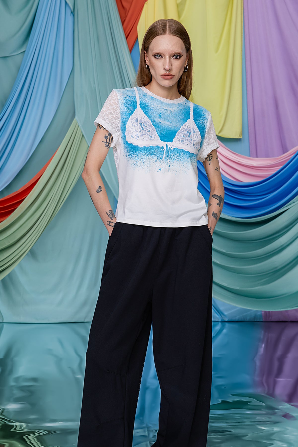 Quiet Spark Lace Print T-Shirt