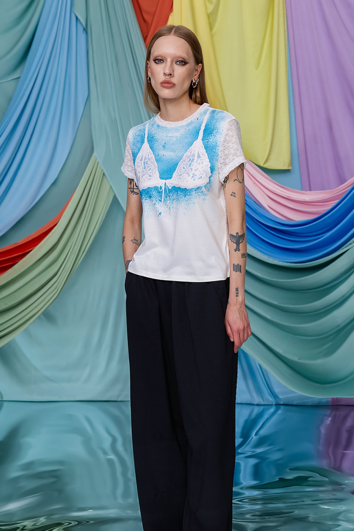 Quiet Spark Lace Print T-Shirt