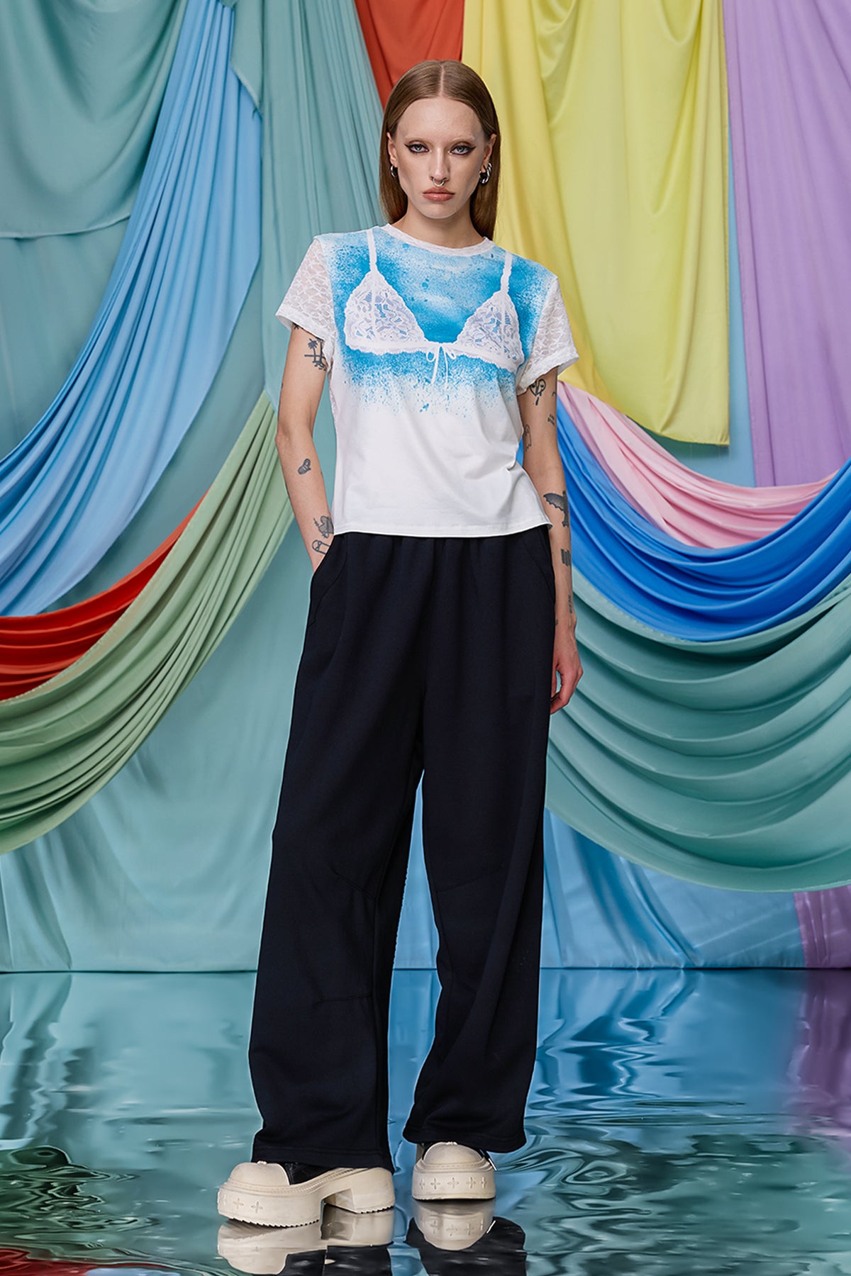 Quiet Spark Lace Print T-Shirt
