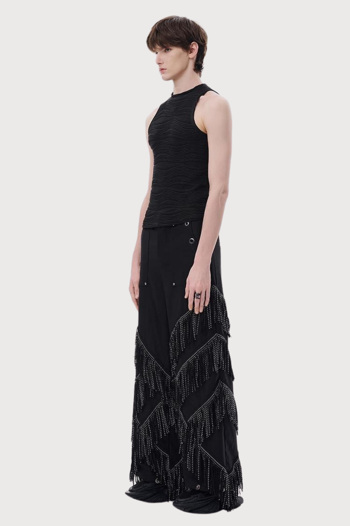 Quiet Voice Embroidered Vest Black