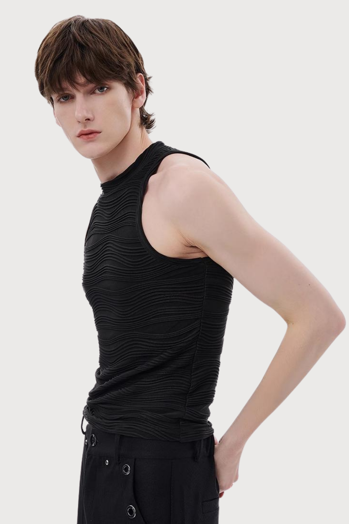 Quiet Voice Embroidered Vest Black