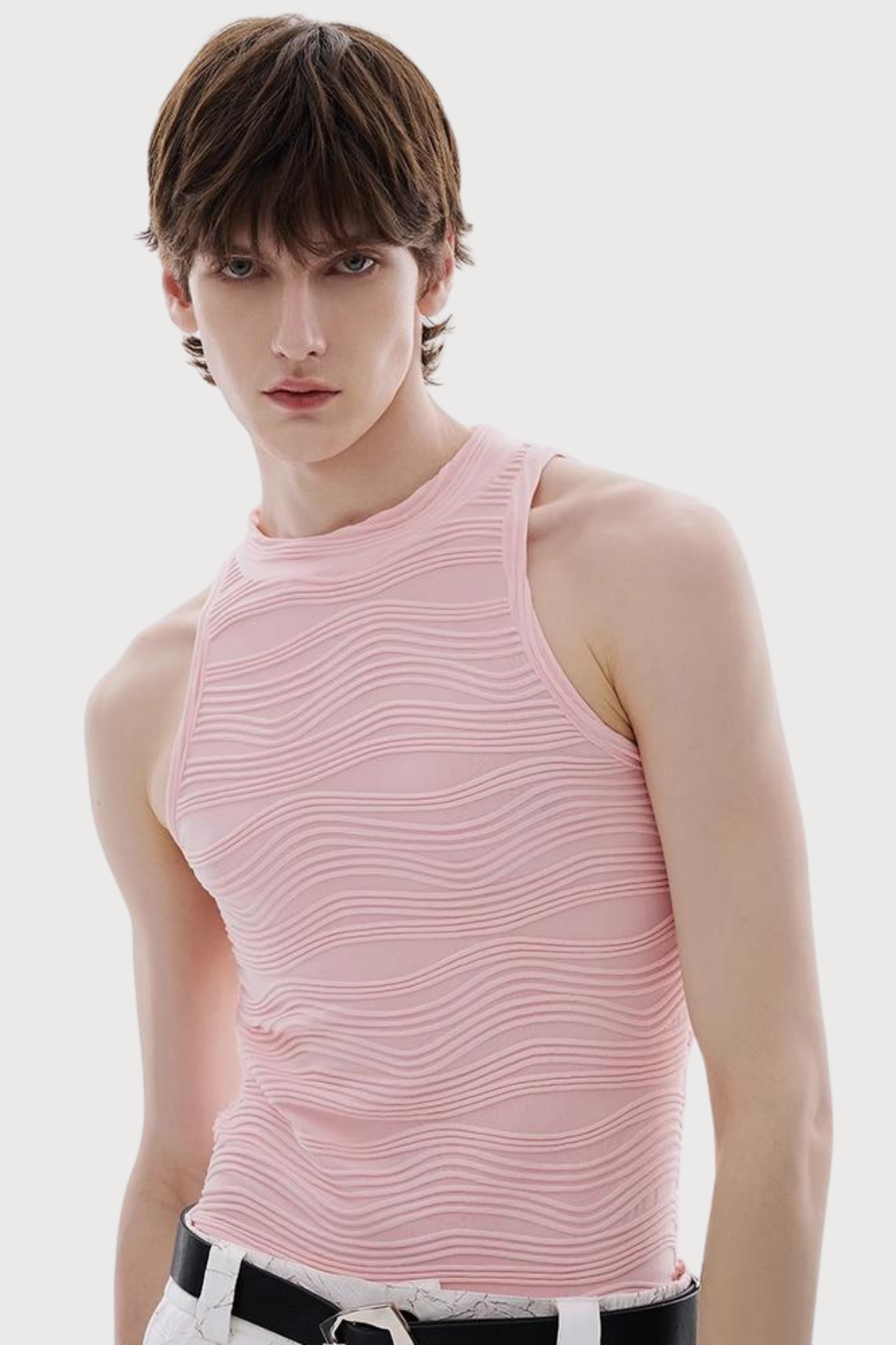 Quiet Voice Embroidered Vest Pink