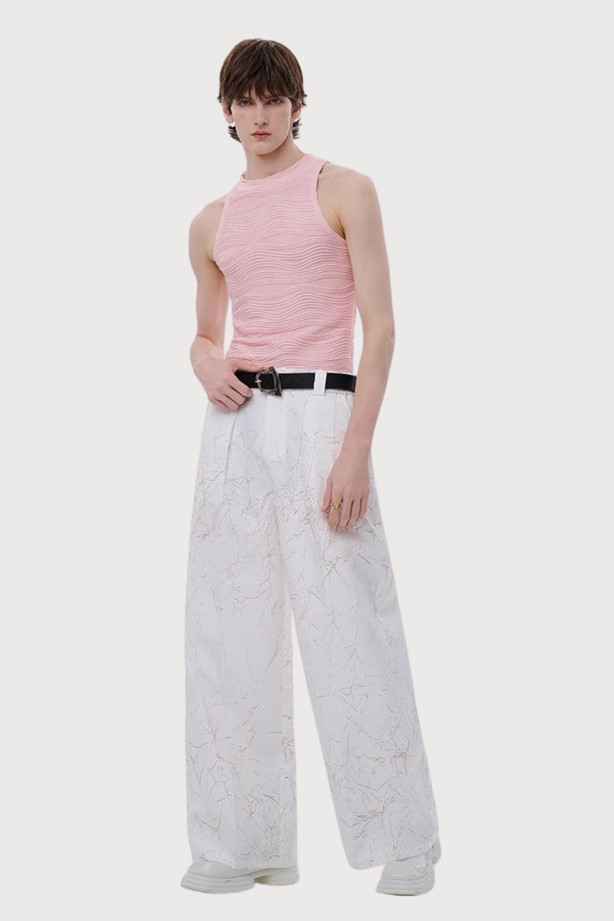 Quiet Voice Embroidered Vest Pink