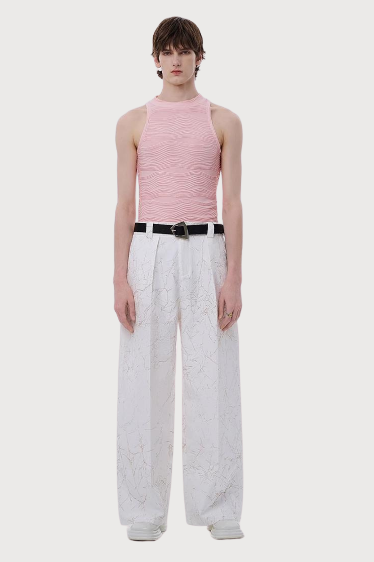 Quiet Voice Embroidered Vest Pink