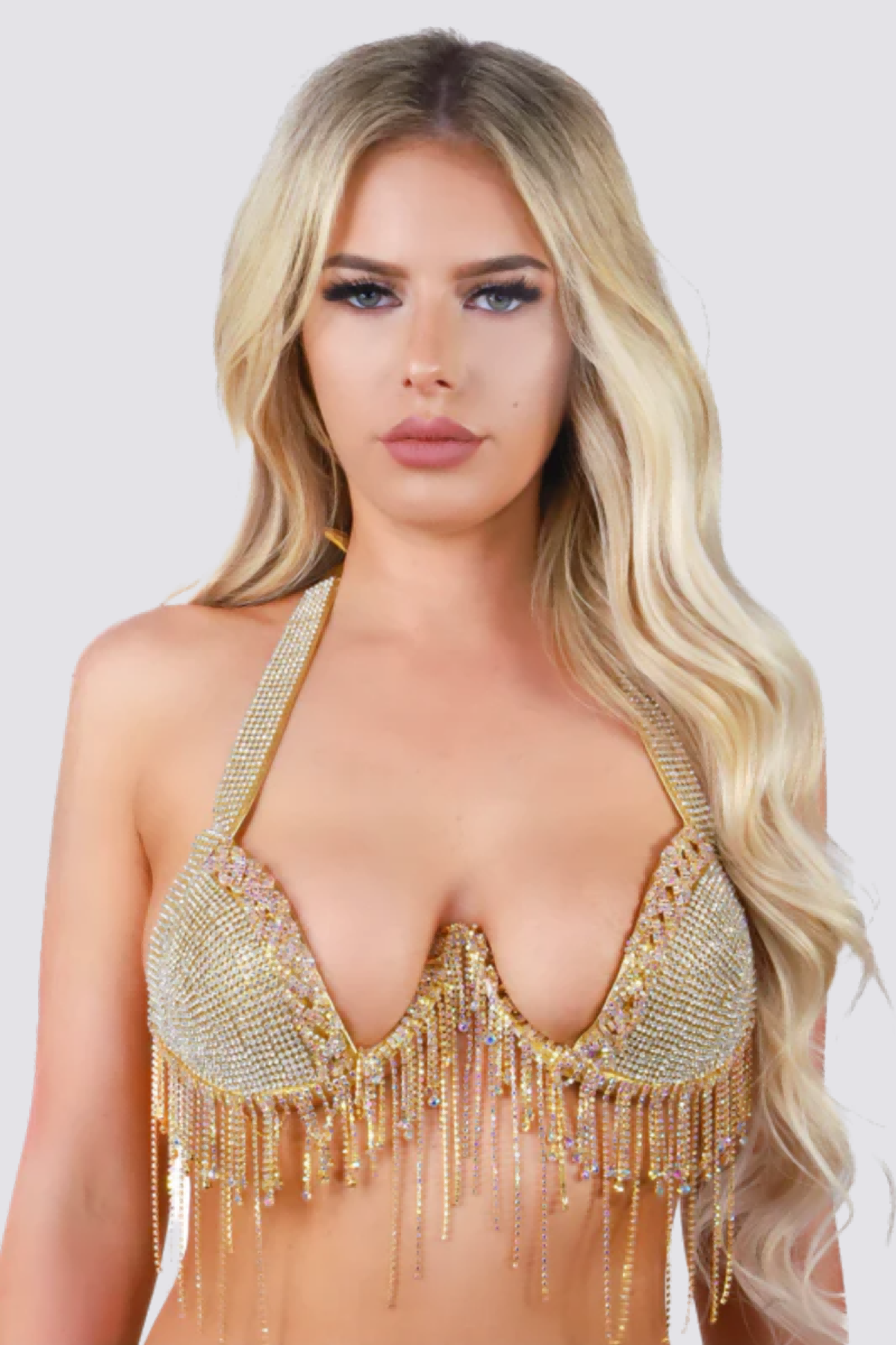 Radiant Glow Fringe Diamond Top Gold