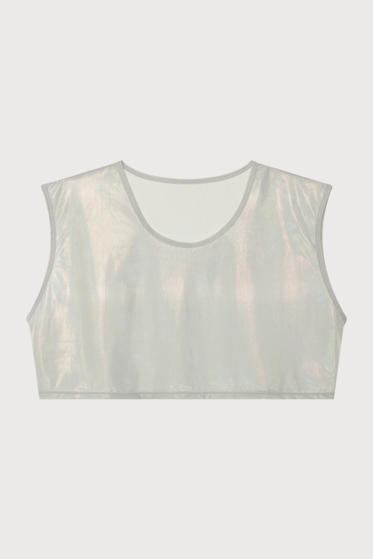 Radiant Shell Sleeveless Leather Crop Top