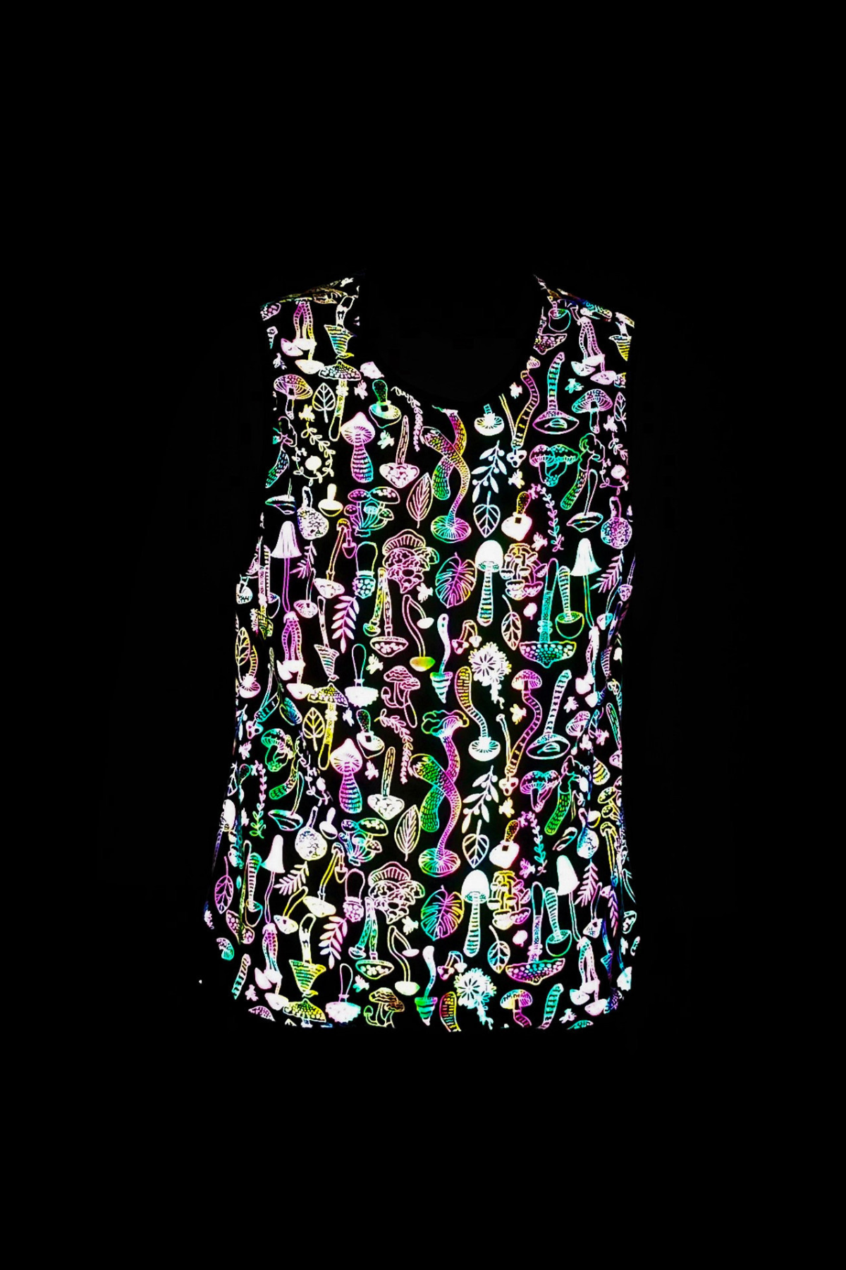 Radiate Beam Mushroom Reflective Sleeveless Top