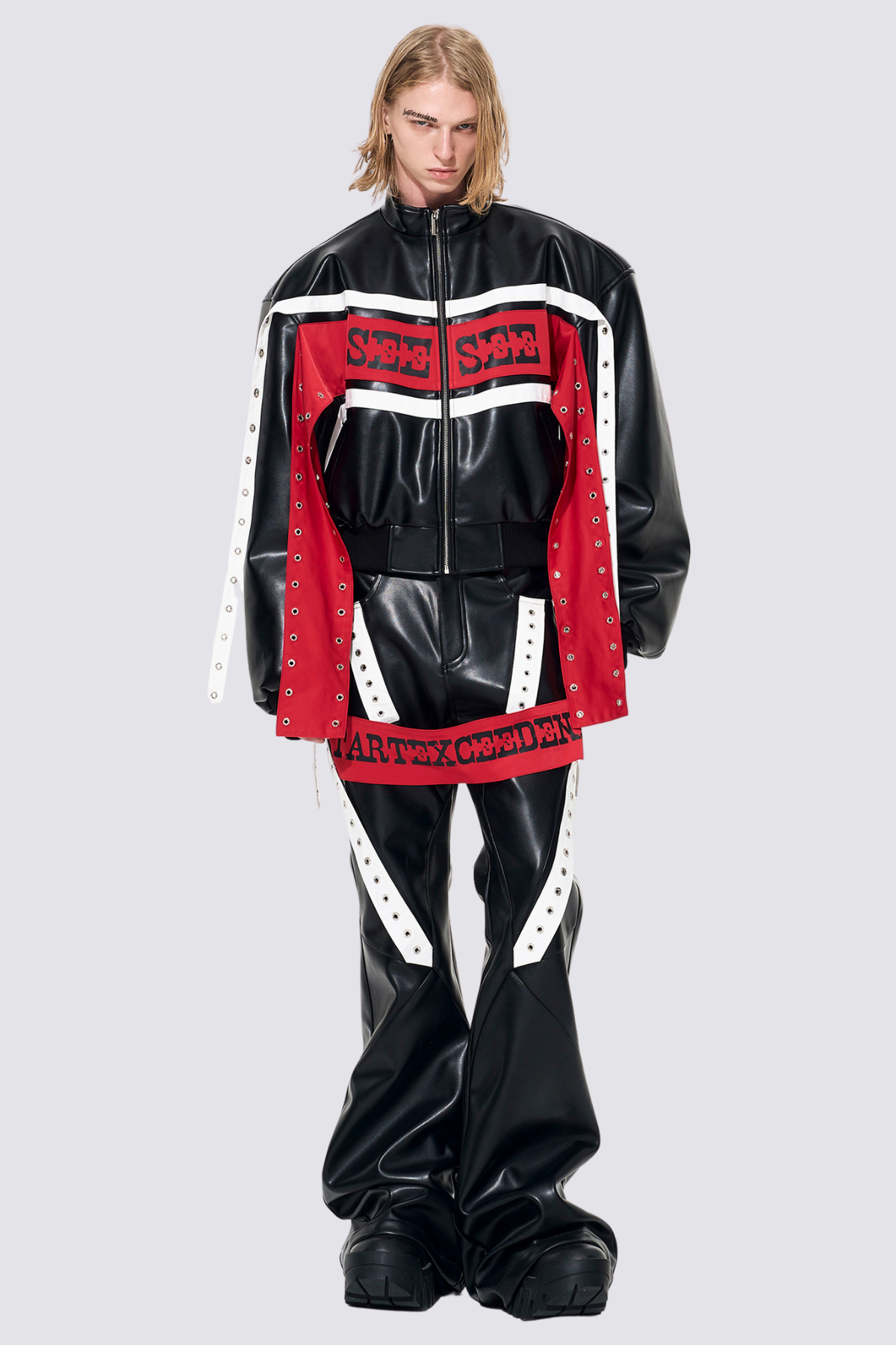 Raven Coil Bootcut Leather Pants