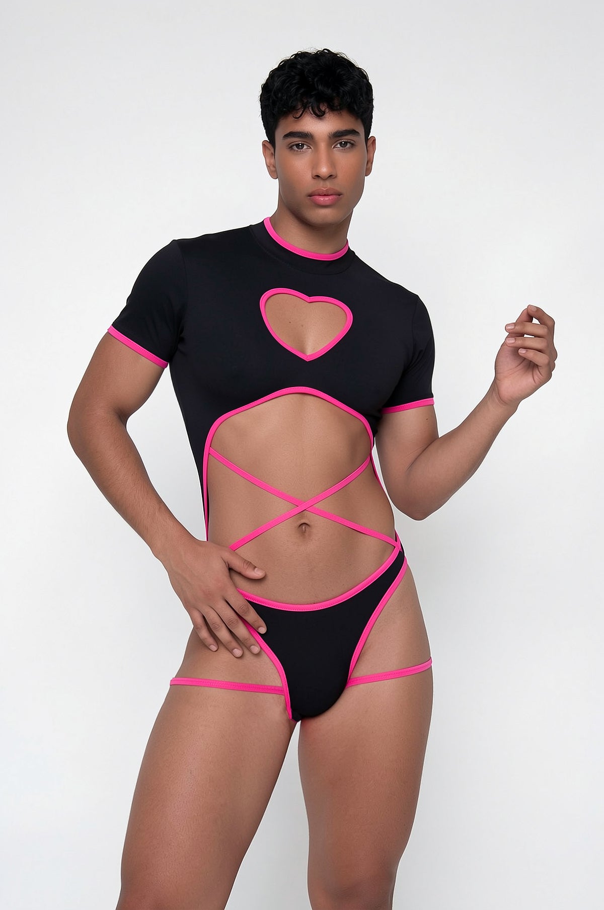 Raven Touch Short Sleeve Cutout Bodysuit