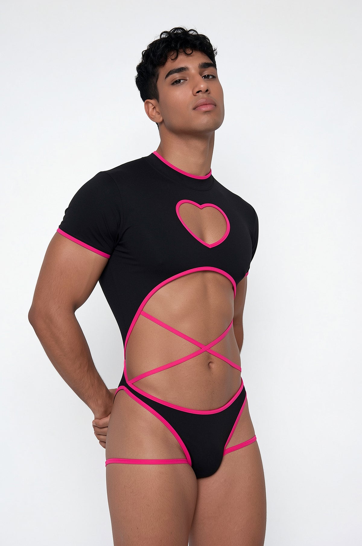 Raven Touch Short Sleeve Cutout Bodysuit