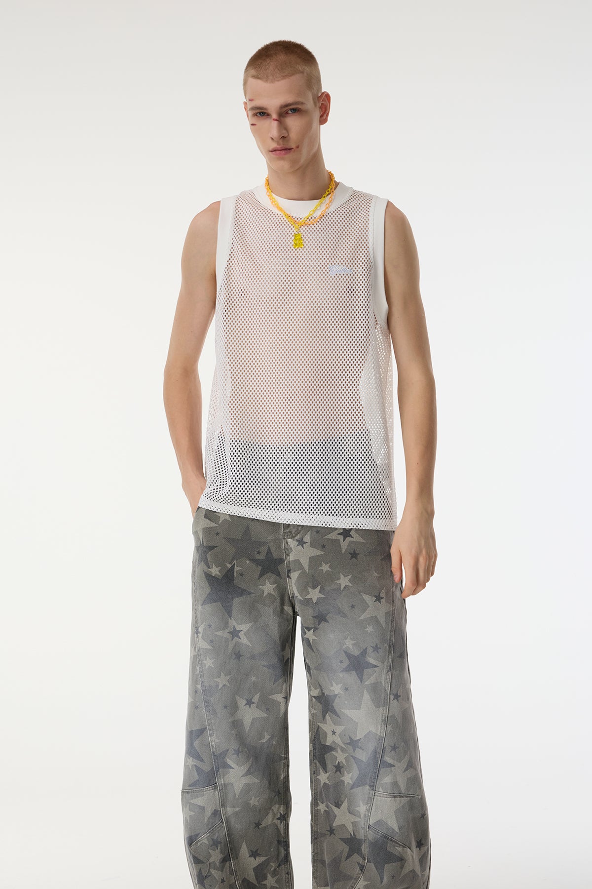 Raven Sheet Cutout Sleeveless Top White