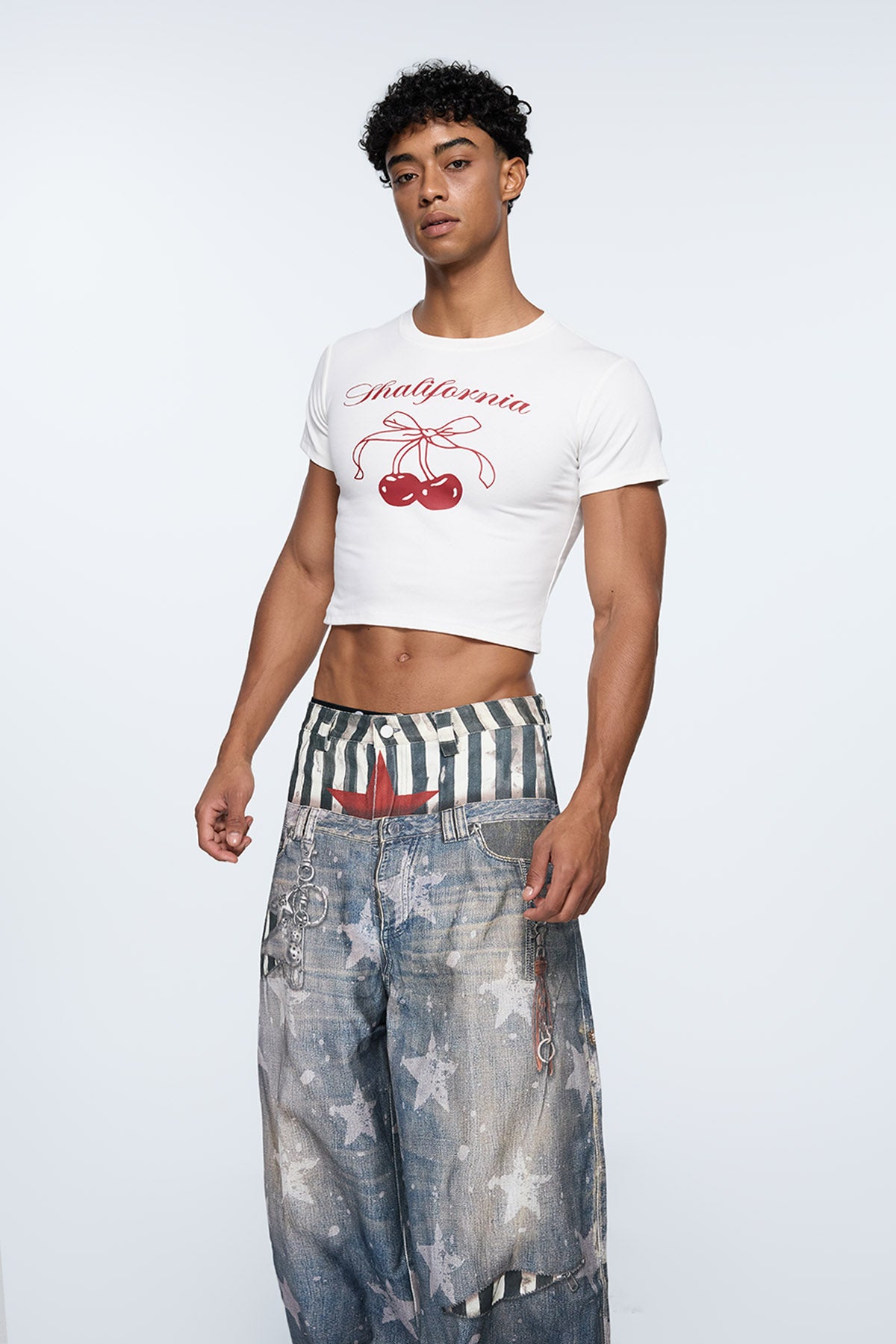 Raw Concrete Print Crop Top