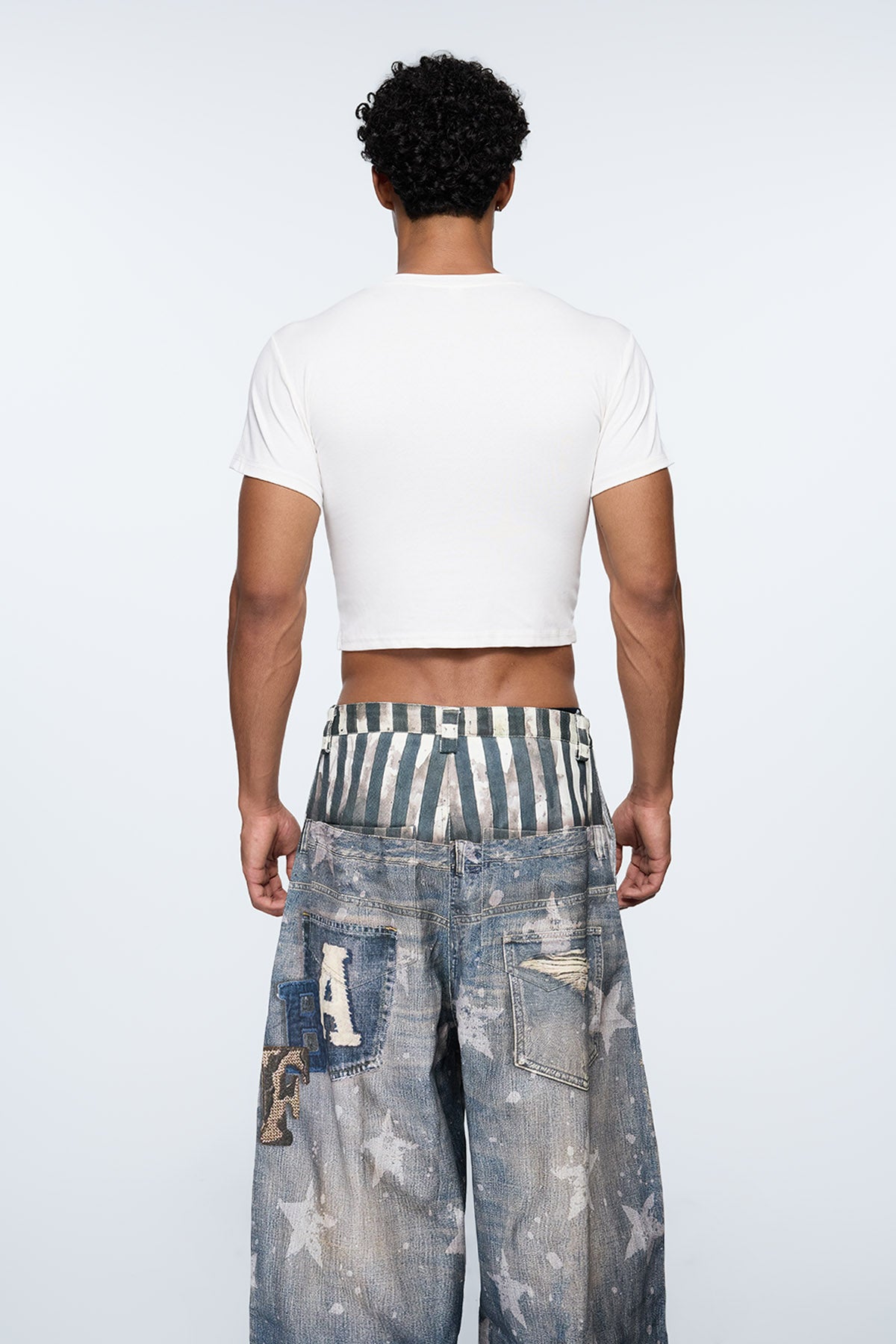 Raw Concrete Print Crop Top