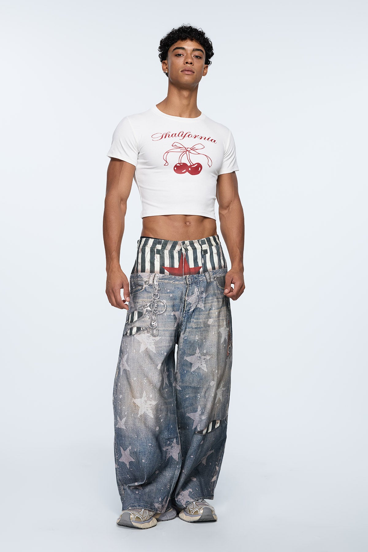 Raw Concrete Print Crop Top