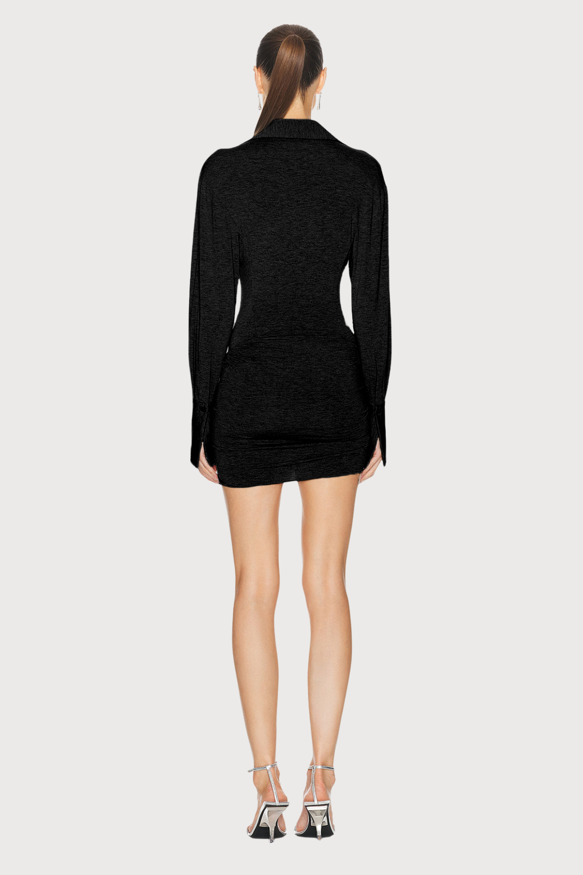 Raw Motion Button Deconstructed Cutout Mini Dress