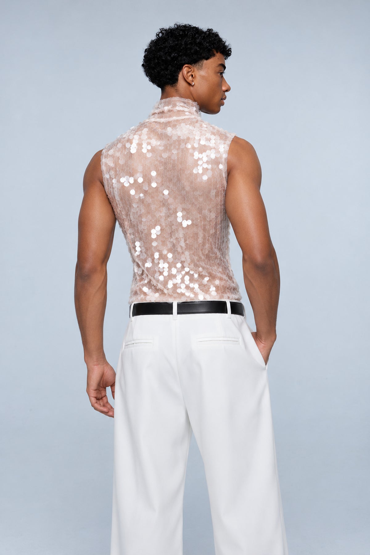 Raw Resistance Sequin Sleeveless Top