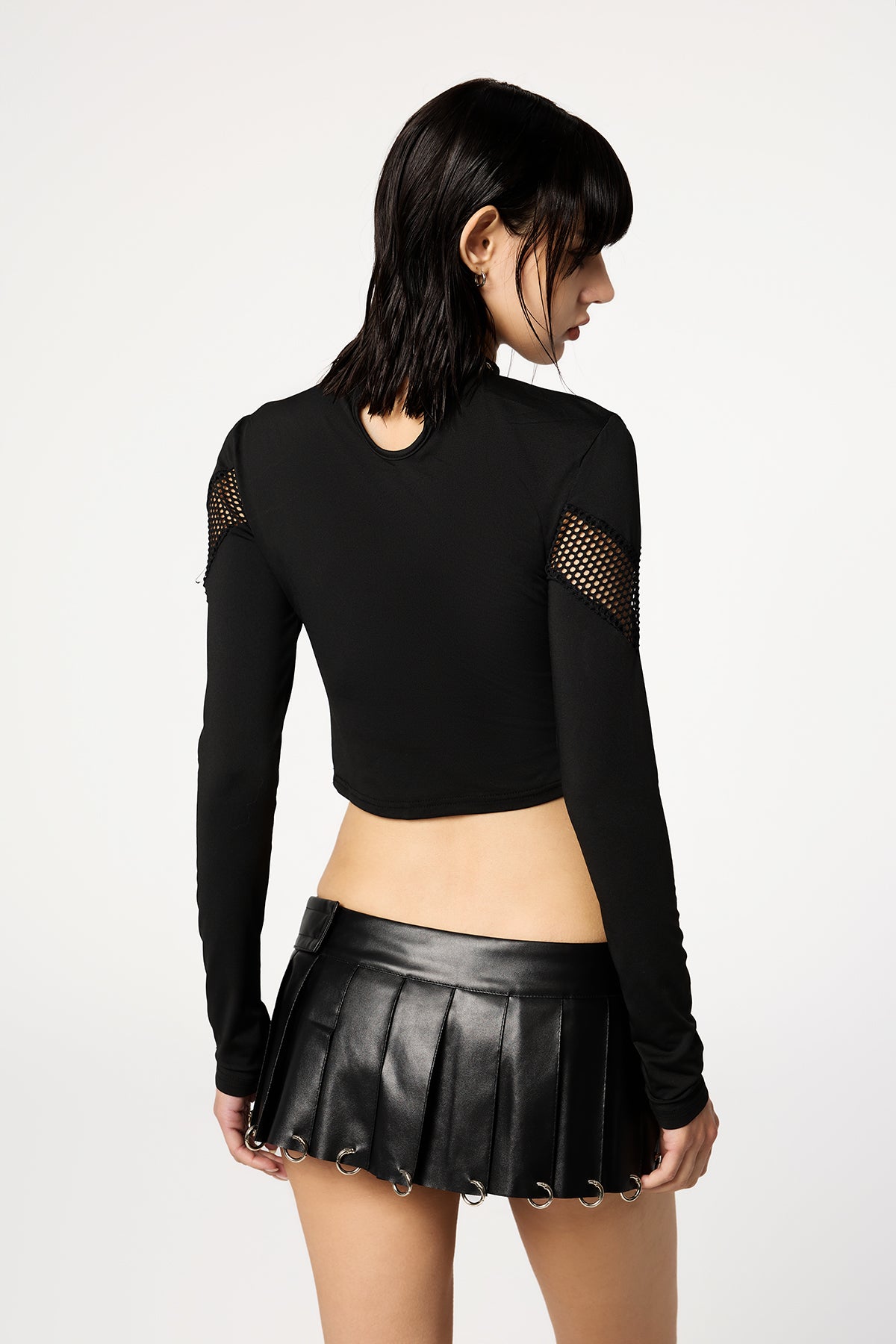 Raw Signal Leather Pleated Mini Skirt