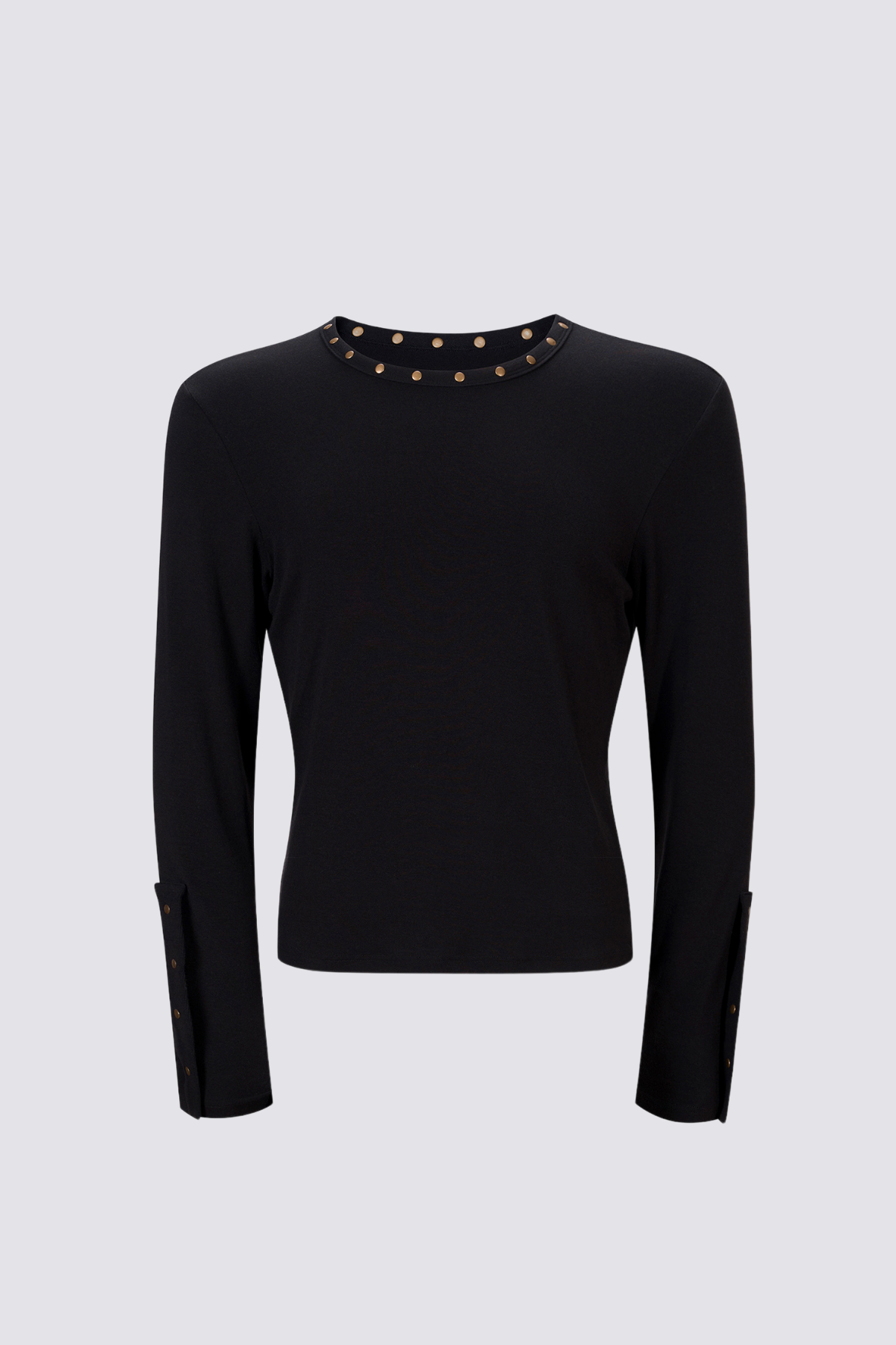 Raw Silence Rivet Long Sleeve Top Black