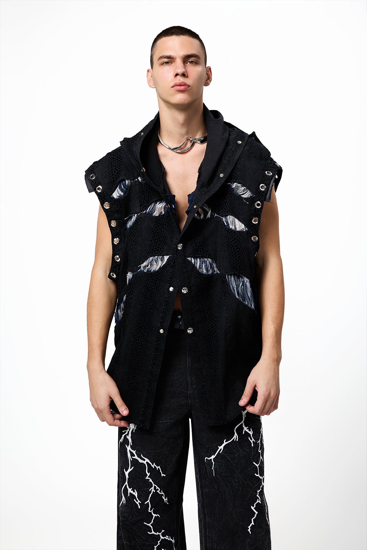 Rebel Badboy Ripped Hoodie Vest