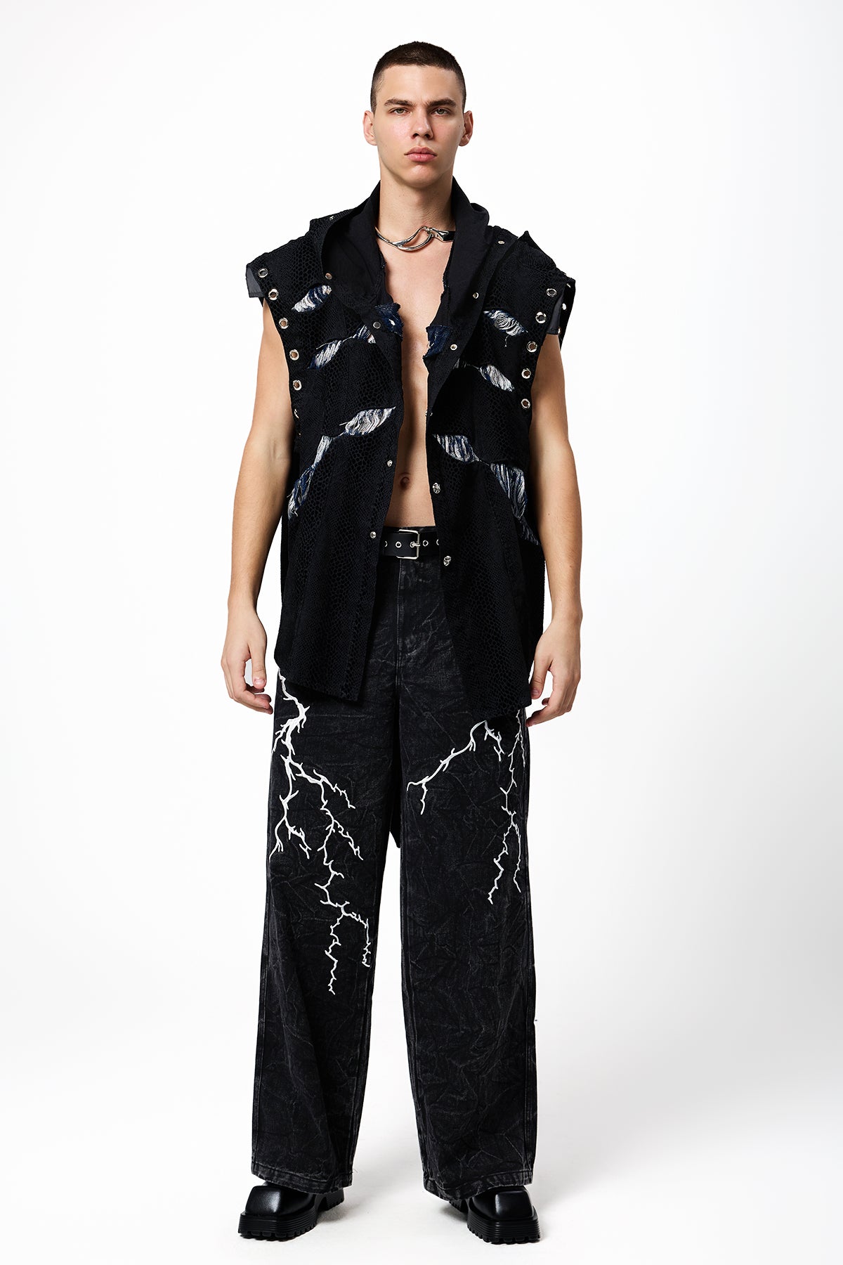 Rebel Badboy Ripped Hoodie Vest