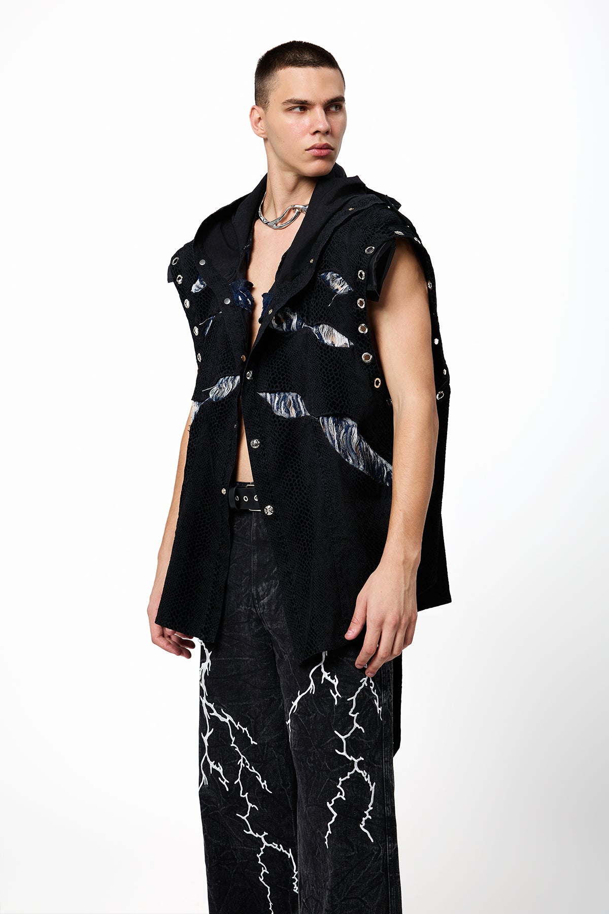 Rebel Badboy Ripped Hoodie Vest