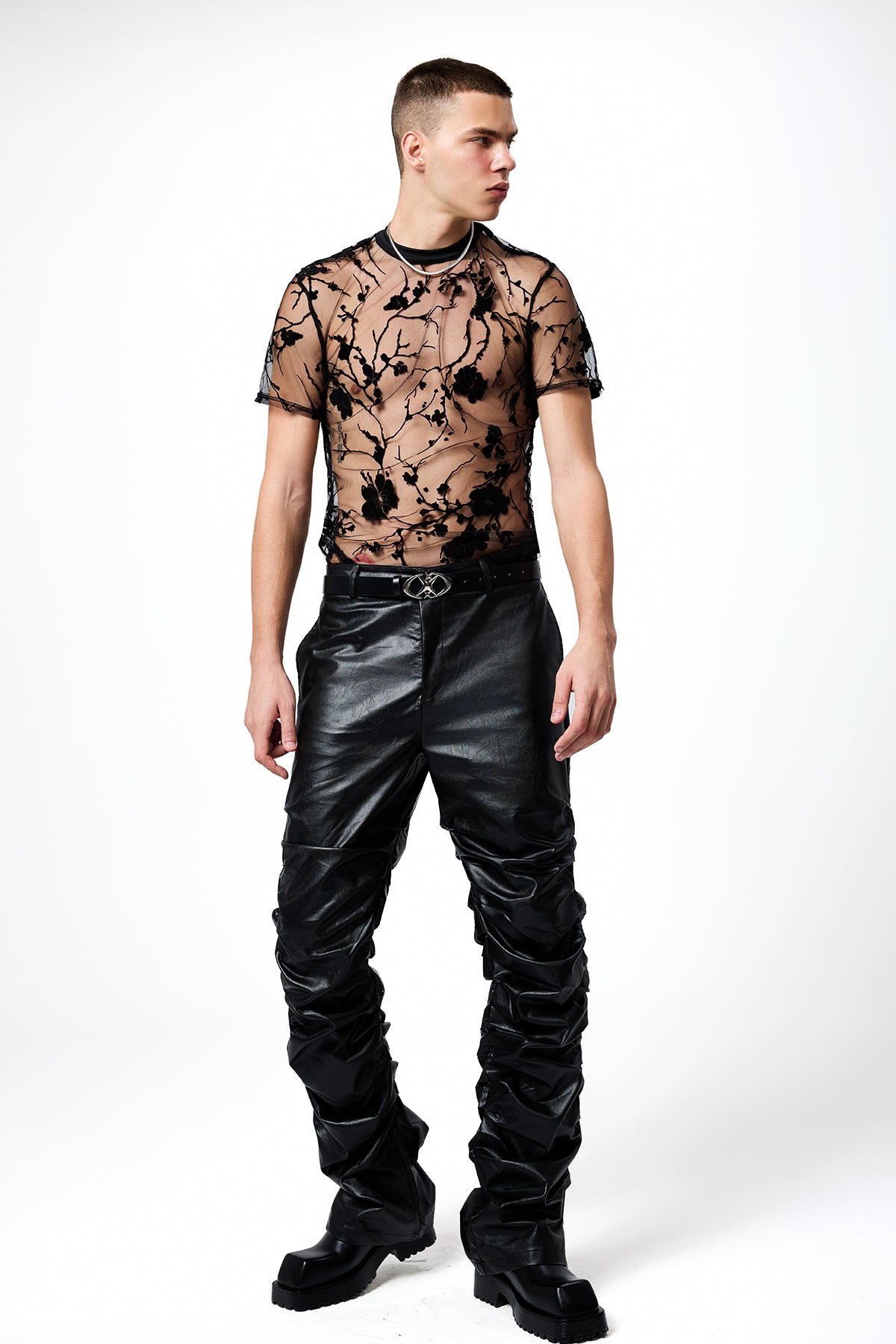 Rebel Grip Stars Leather Buckle Belt