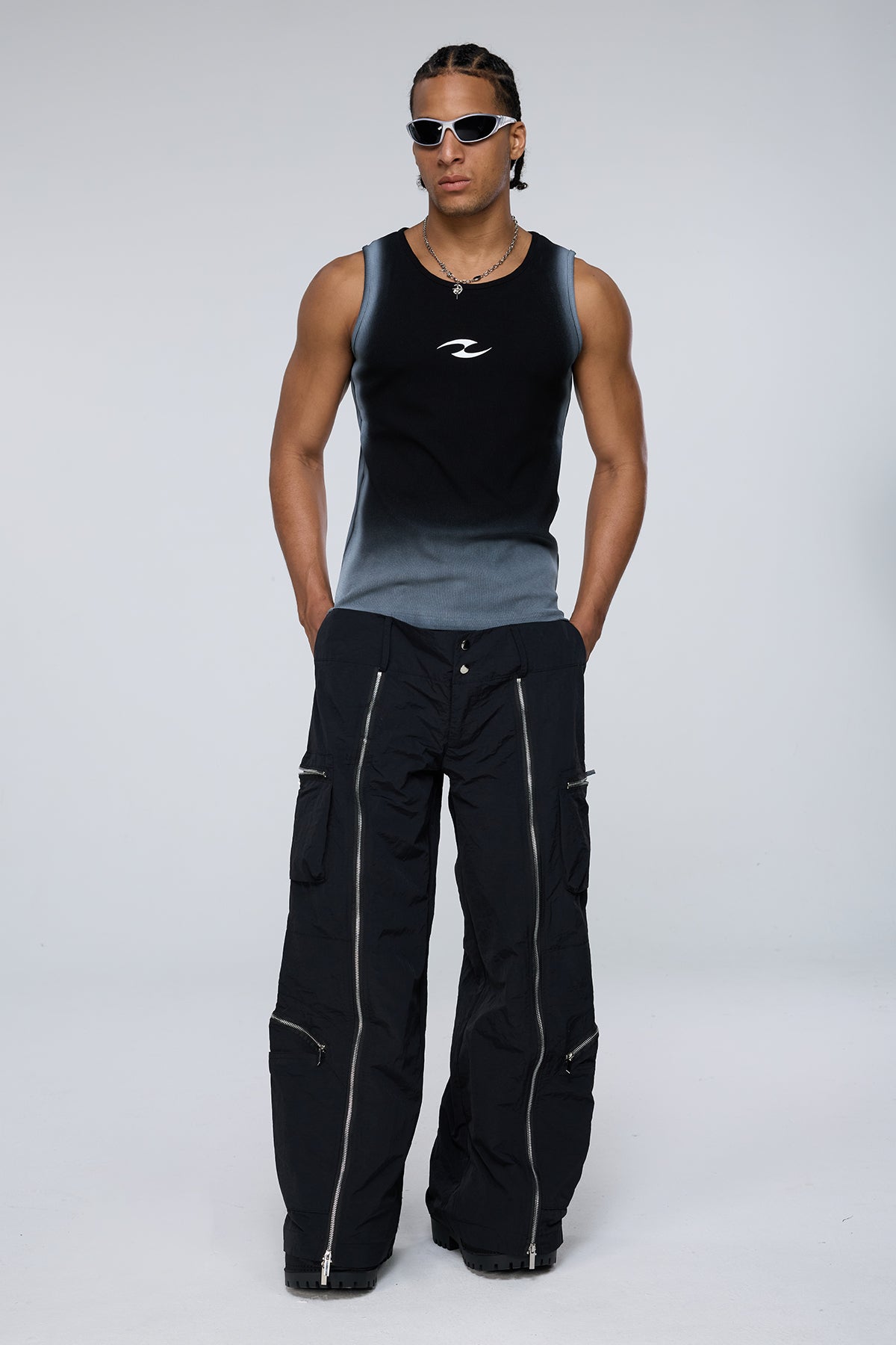 Rigid Chaos Stripe Tank Top Black