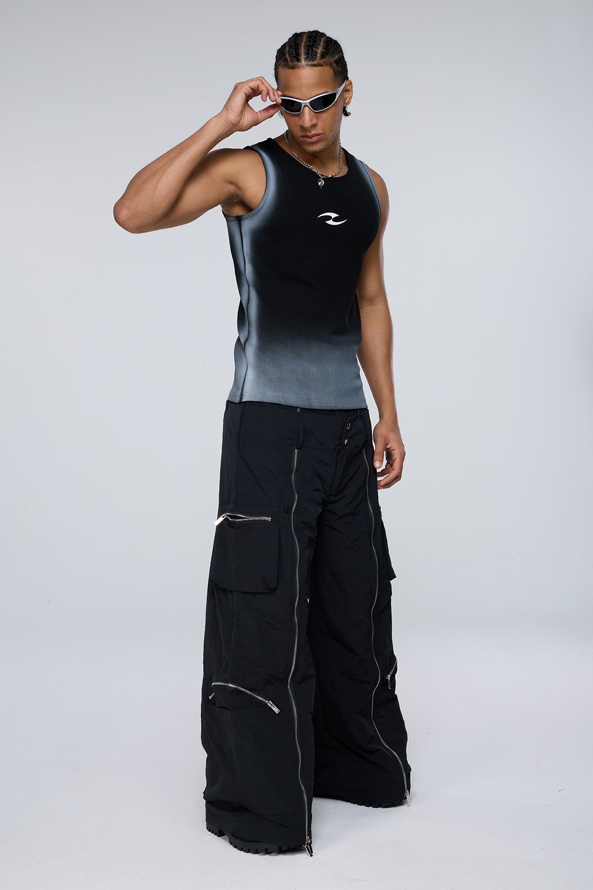 Rigid Chaos Stripe Tank Top Black