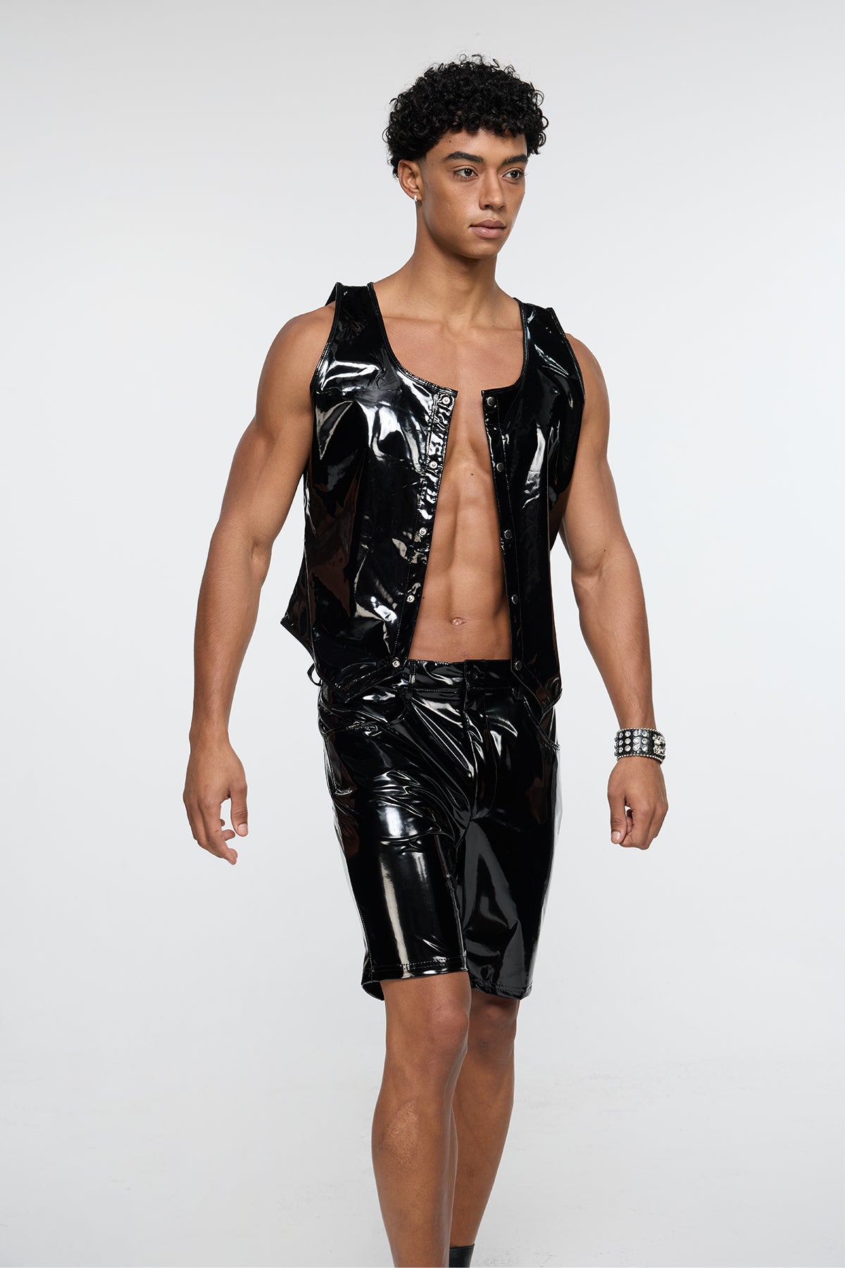 Rigid Hide Pantent Leather Vest