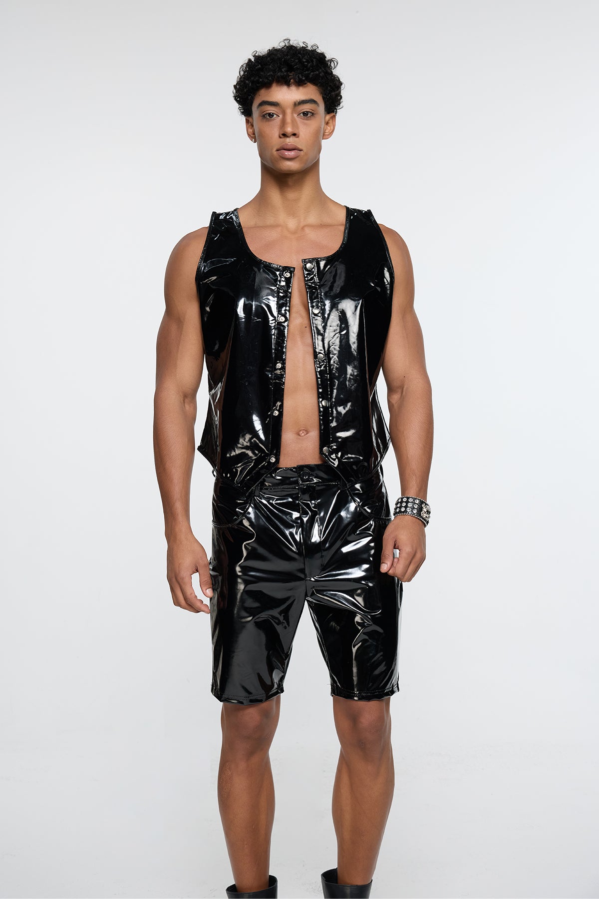 Rigid Hide Pantent Leather Vest