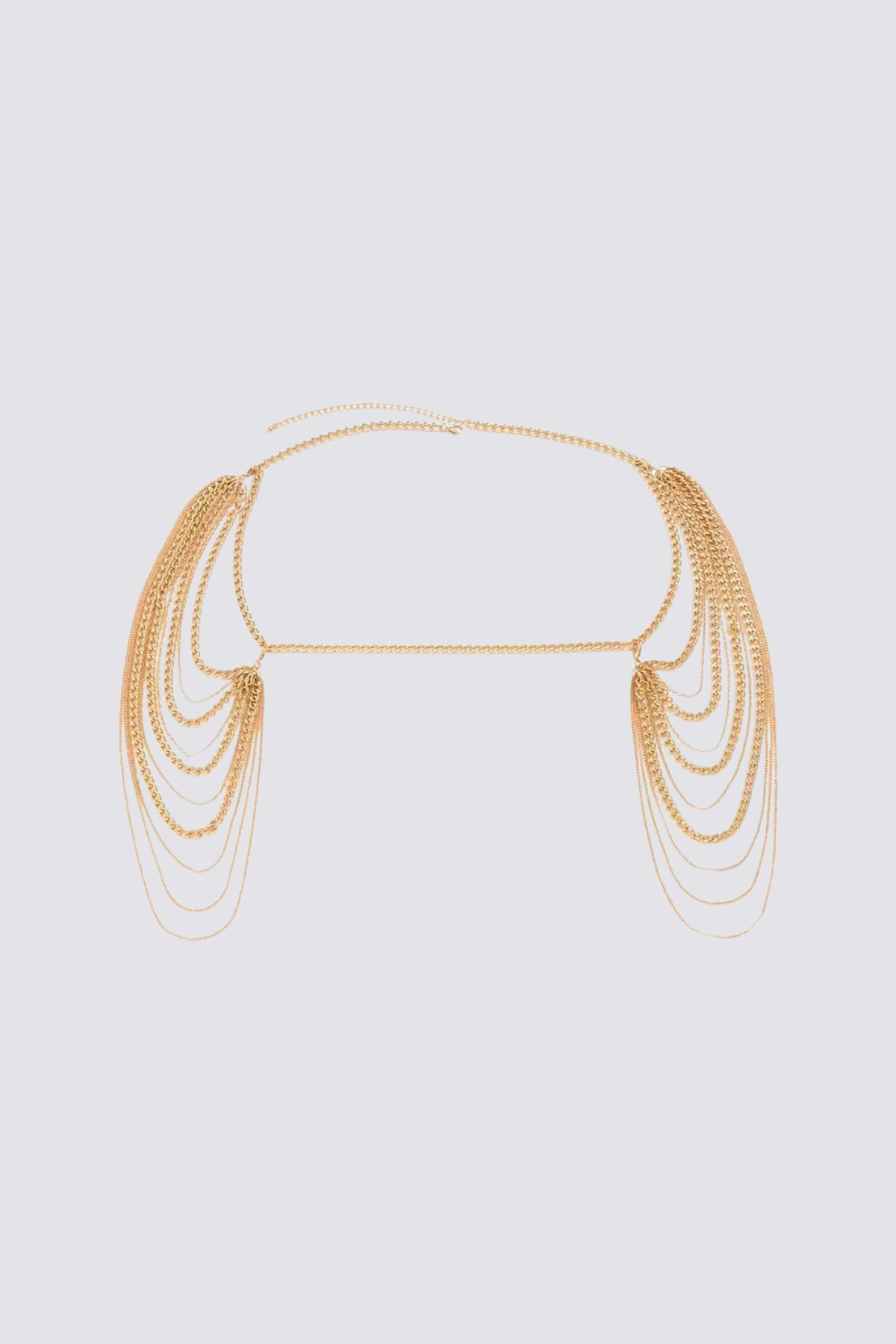 Rigid Luster Metal Fringe Body Chain Gold