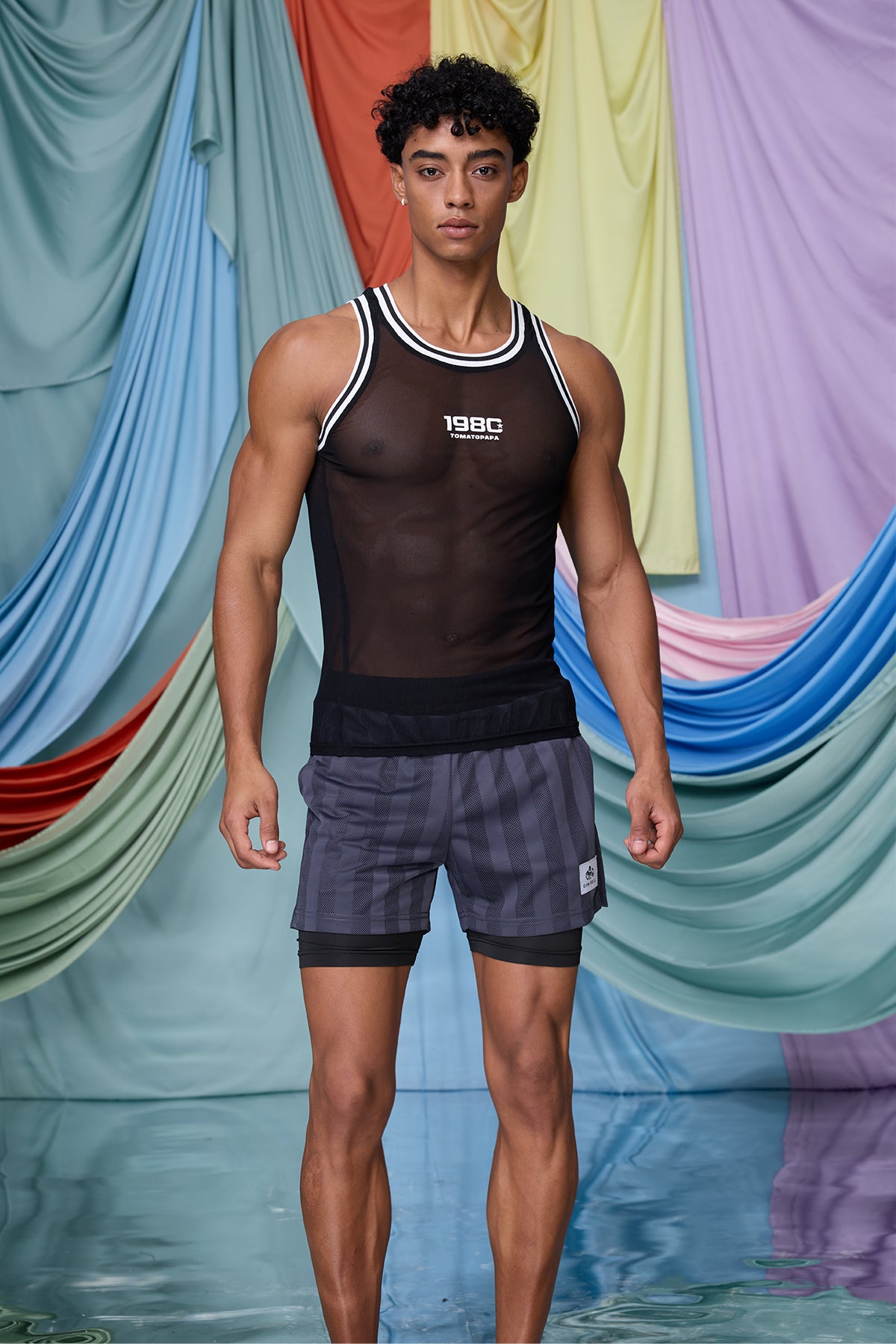 Rugged Lattice Mesh Tank Top