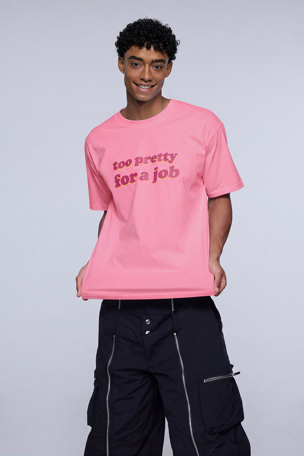 Rugged Mark Print T-Shirt Pink