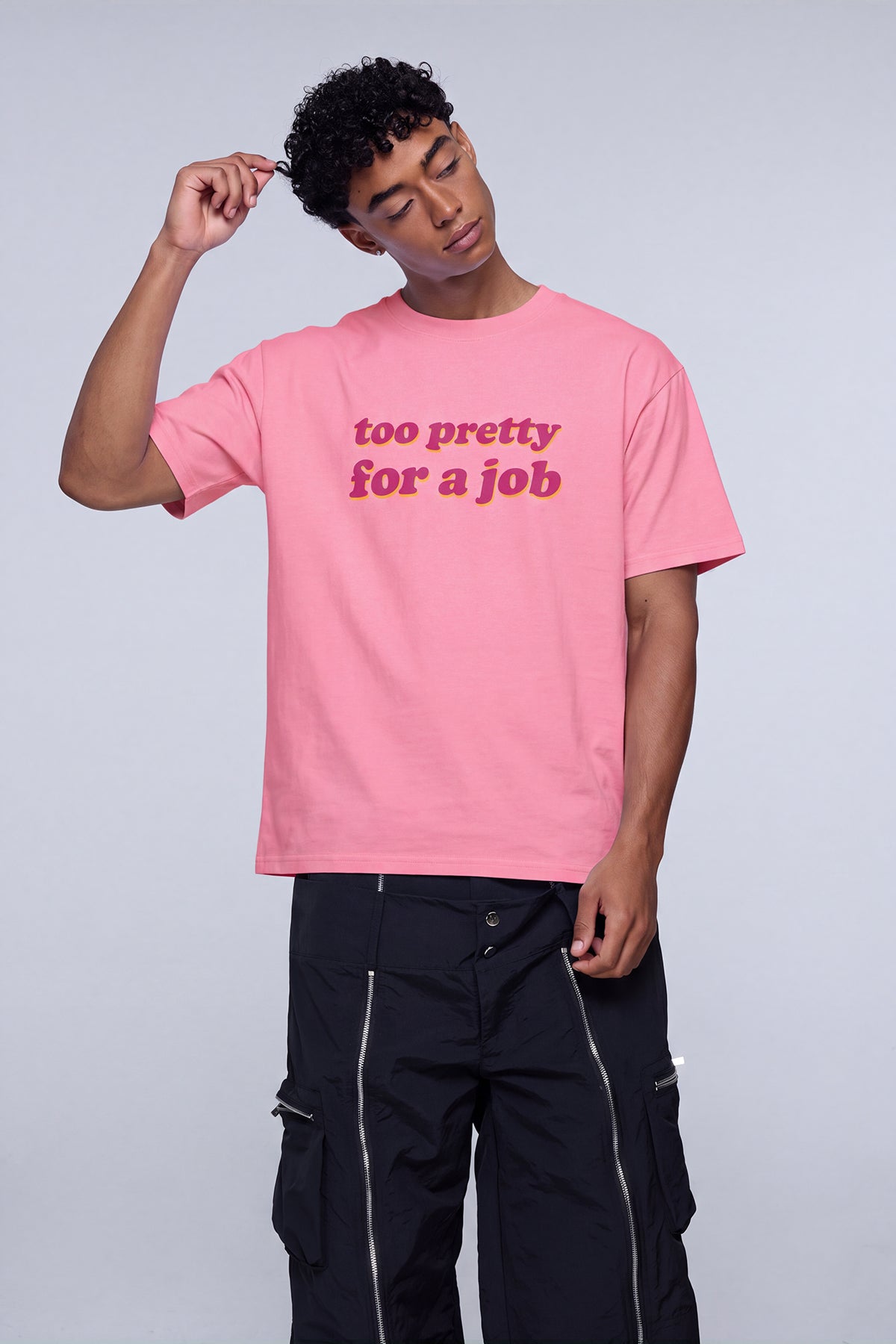 Rugged Mark Print T-Shirt Pink