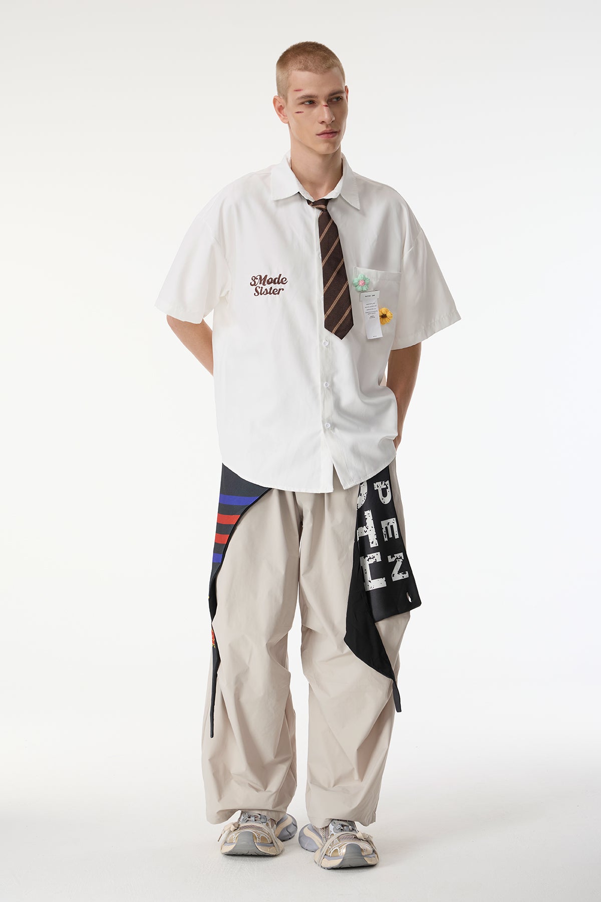 Sable Thread Embroidered Flower Shirts