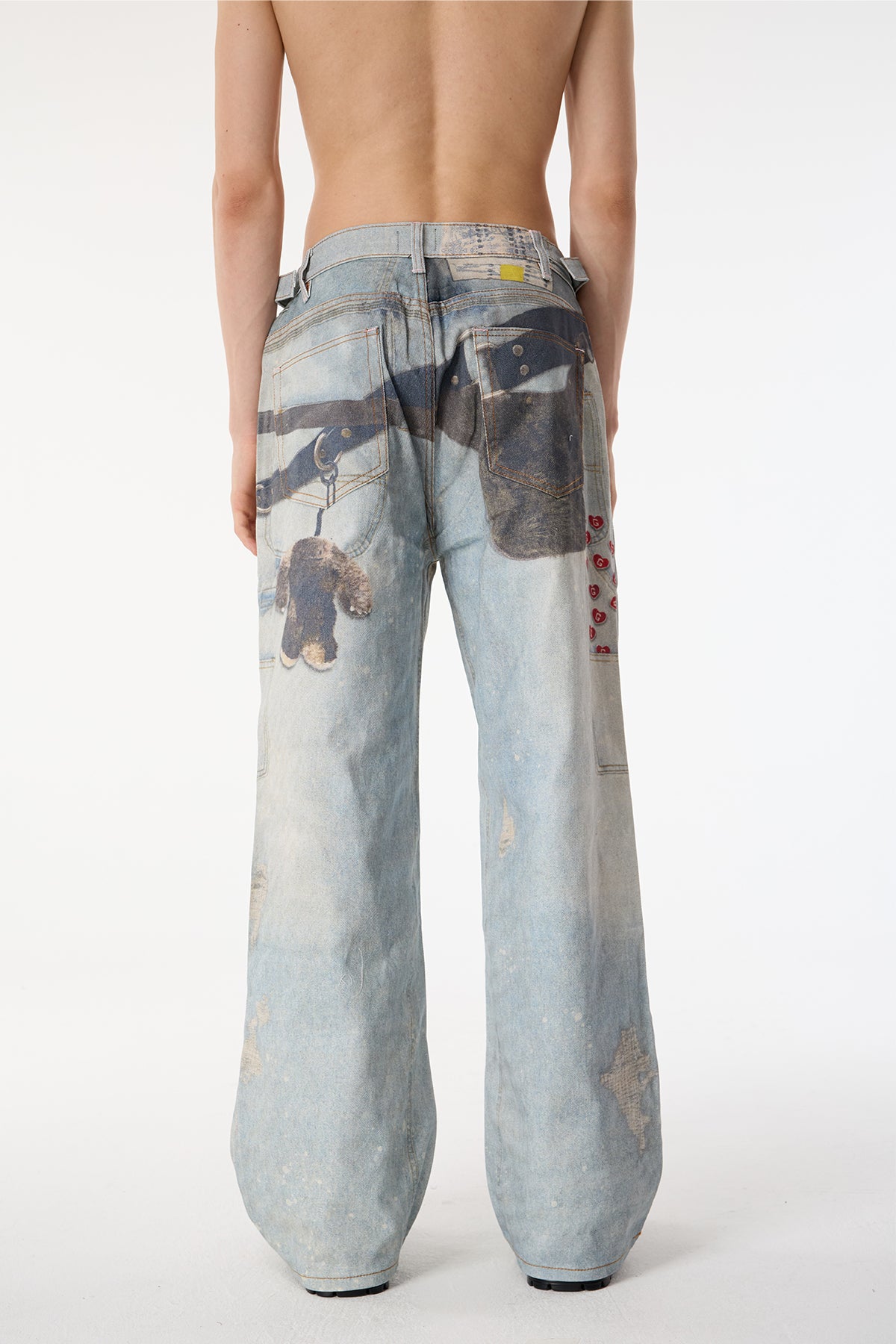 Scan Glitch Print Straight Jeans