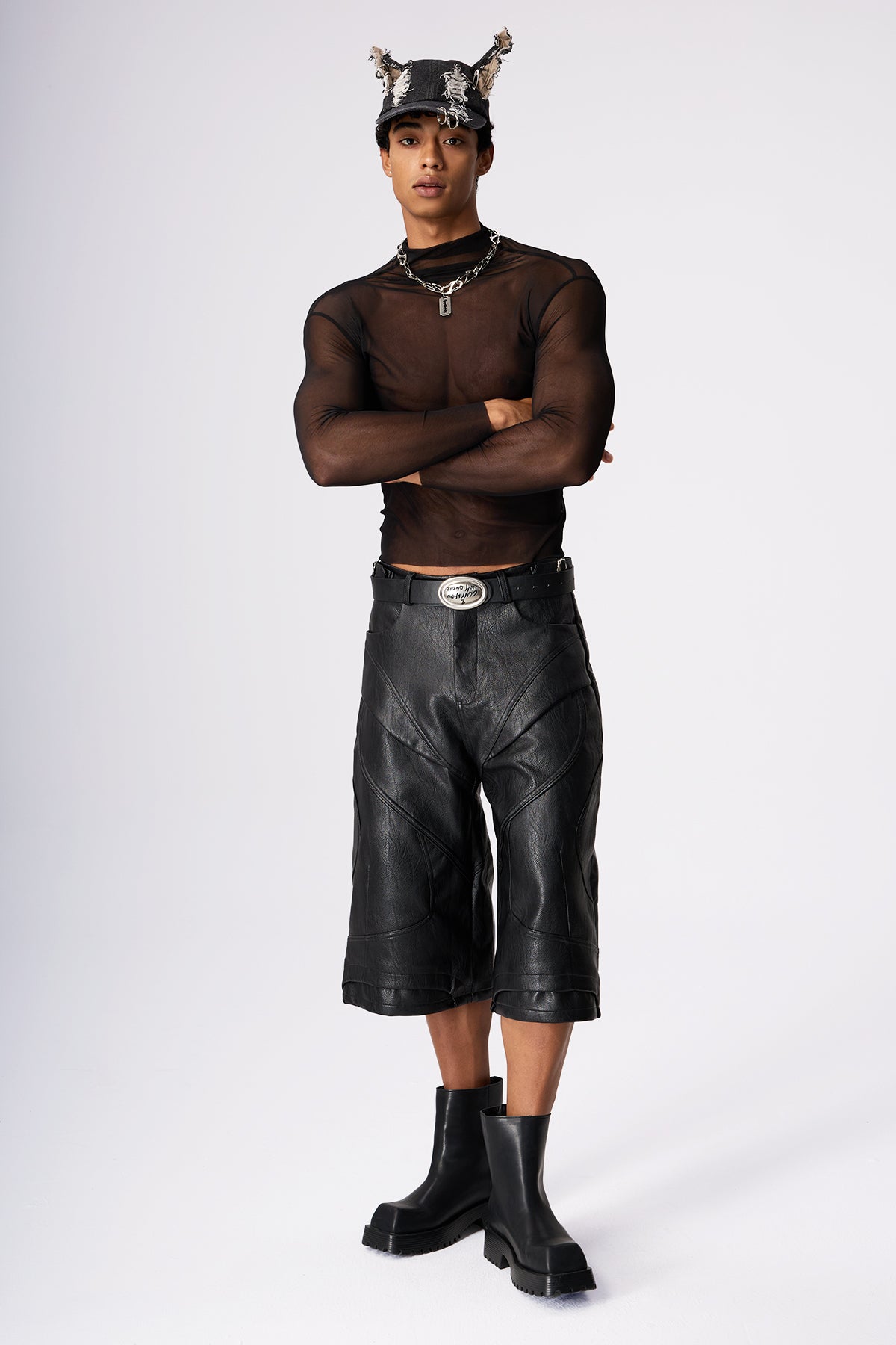 Second Skin High Neck Mesh Top