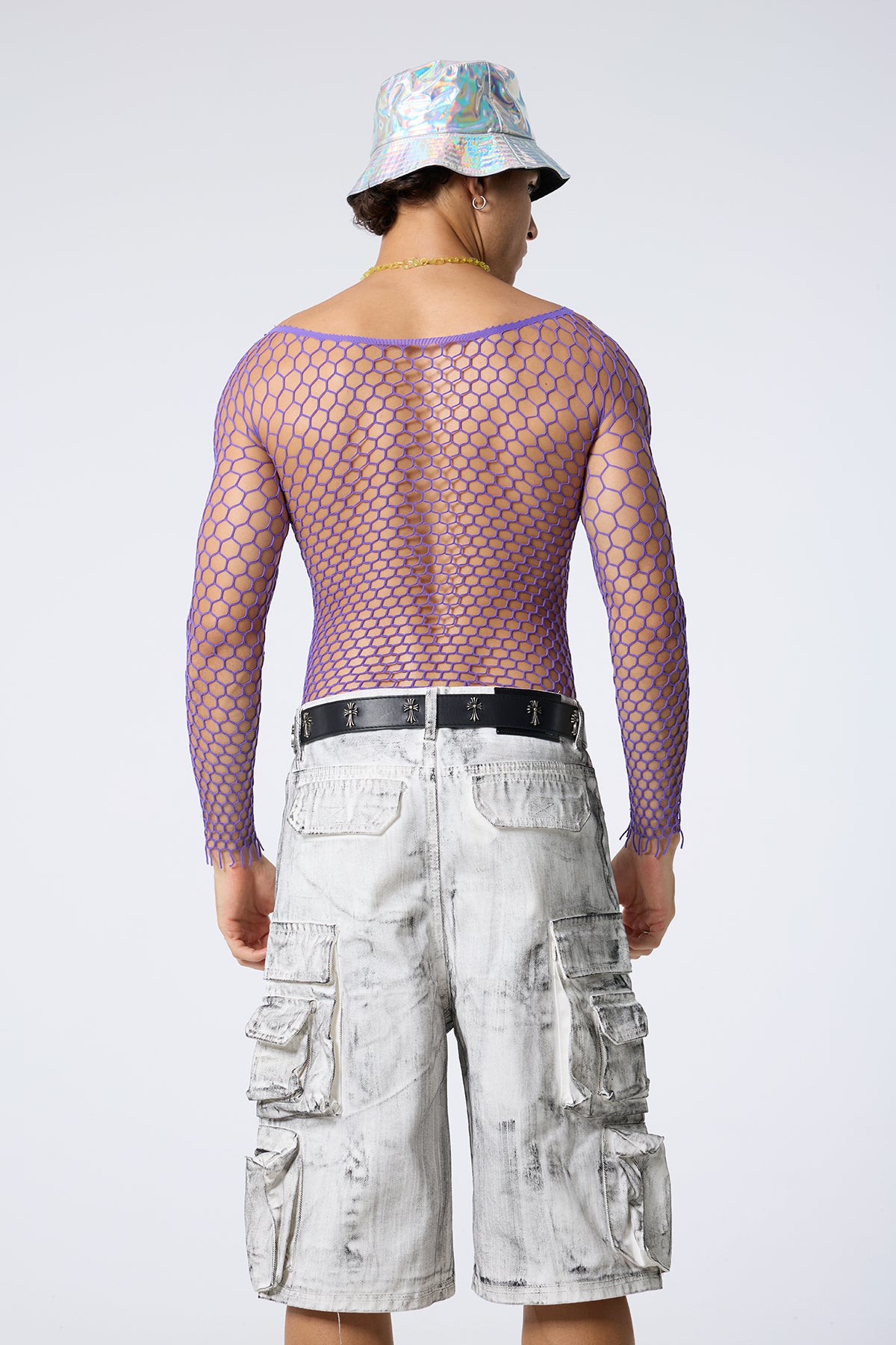 Secret Curve Cutout Long Sleeve Top Purple