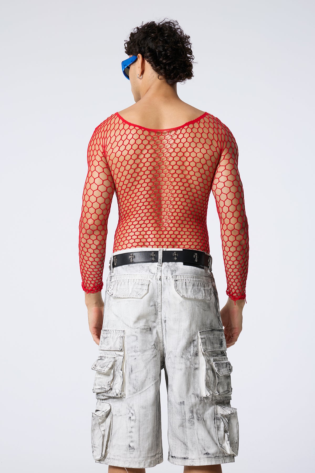 Secret Curve Cutout Long Sleeve Top Red