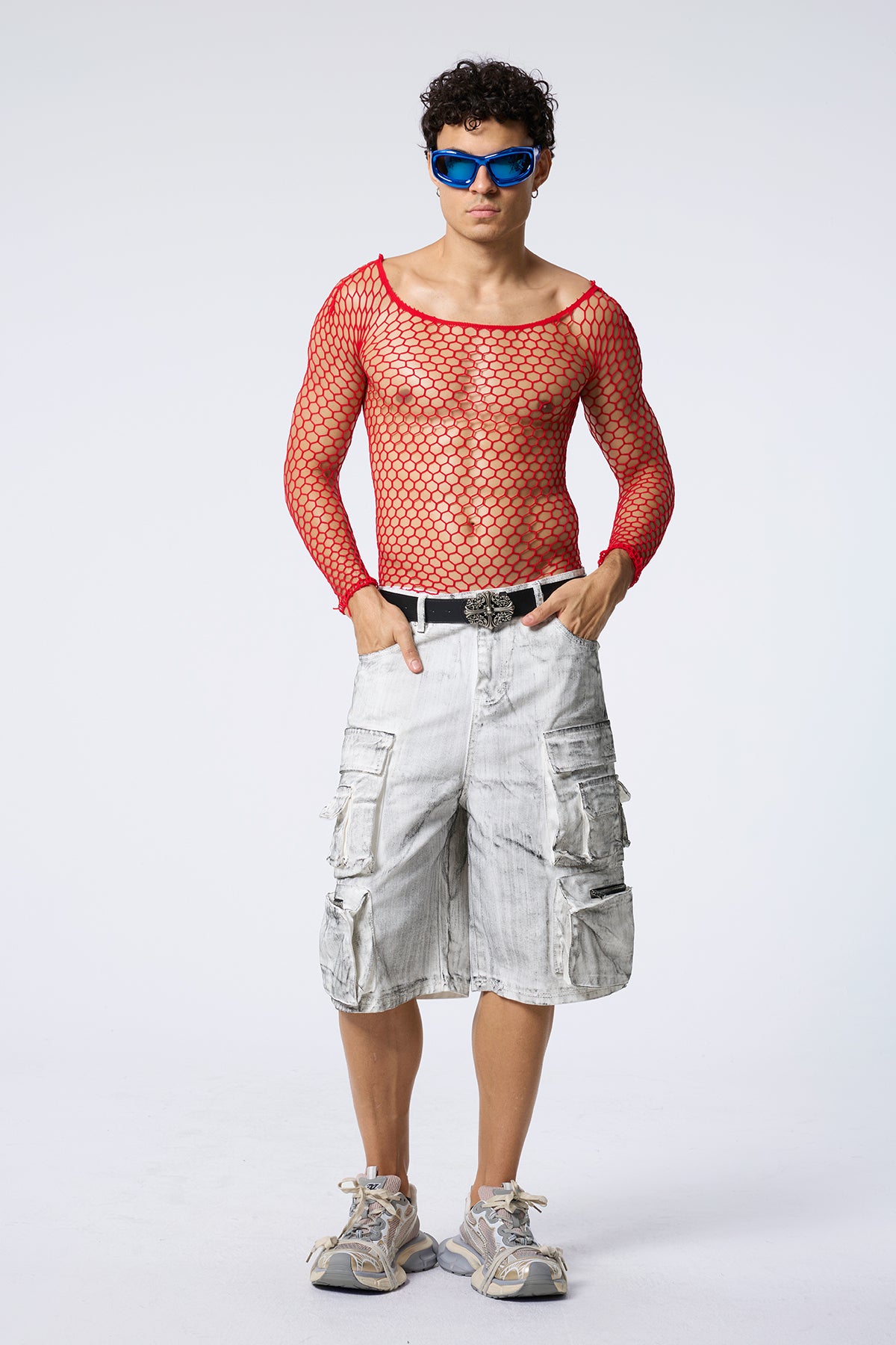 Secret Curve Cutout Long Sleeve Top Red