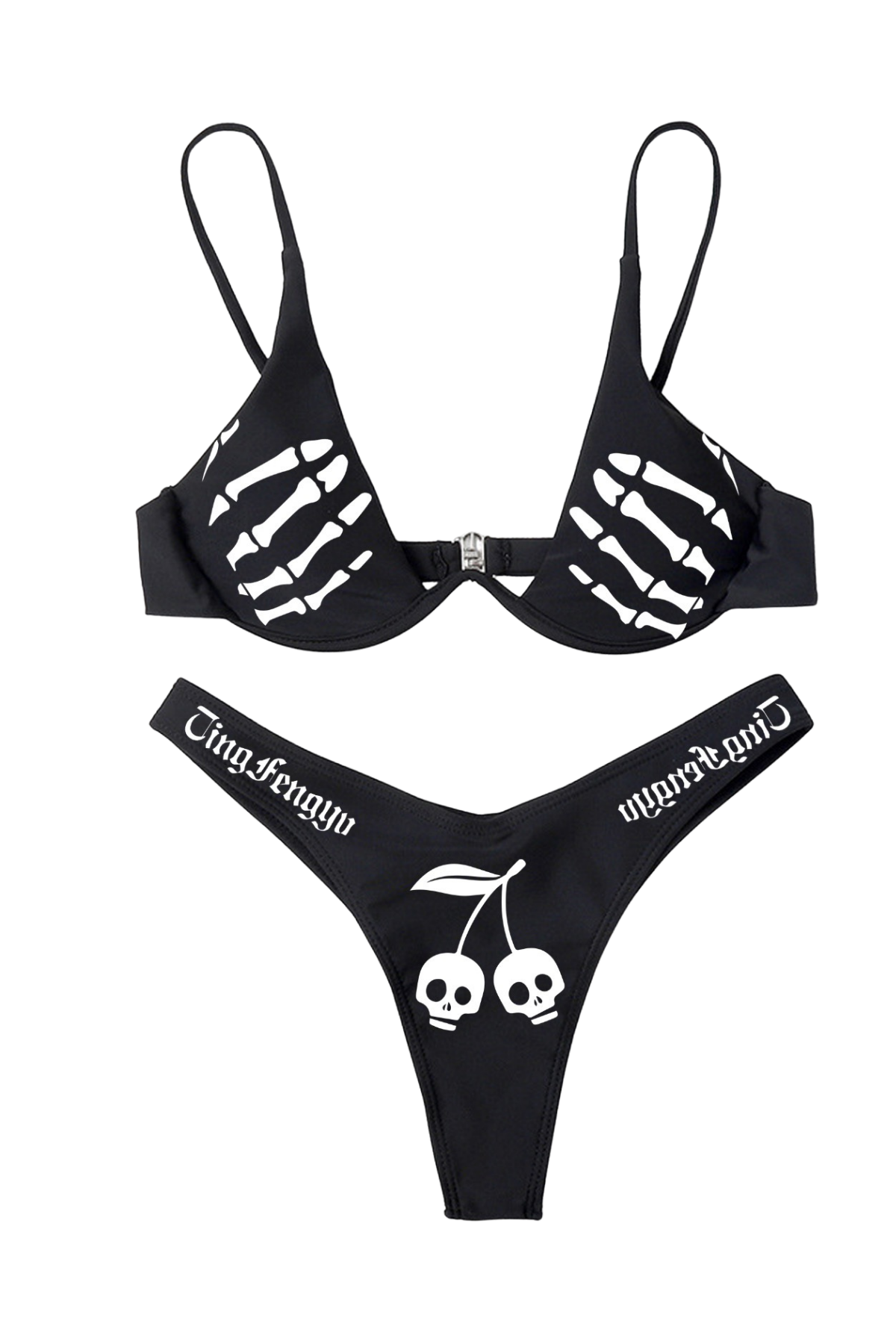 Seduce Net Print Bikini Two Piece Set Black