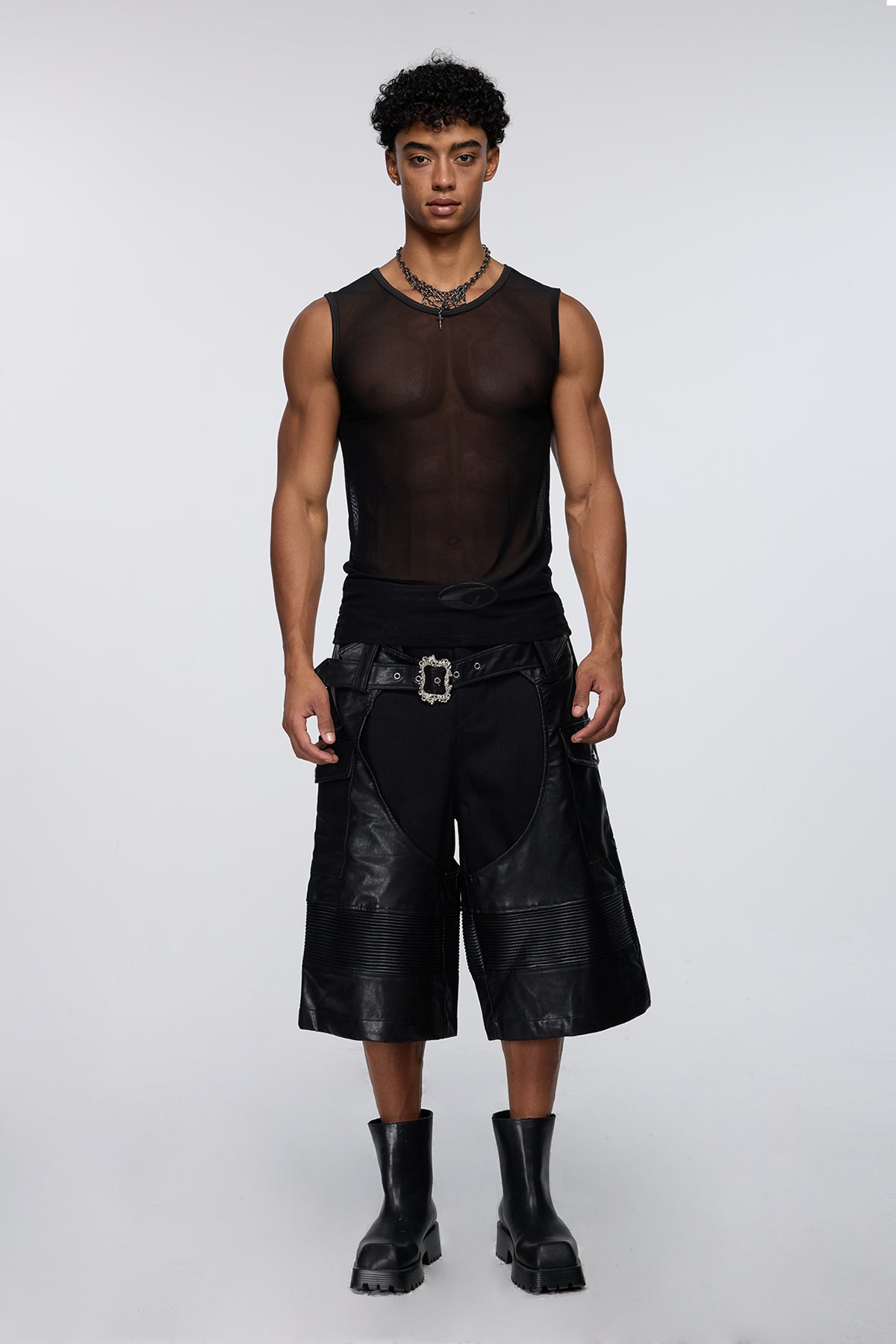 Semi Net Mesh Sleeveless Top