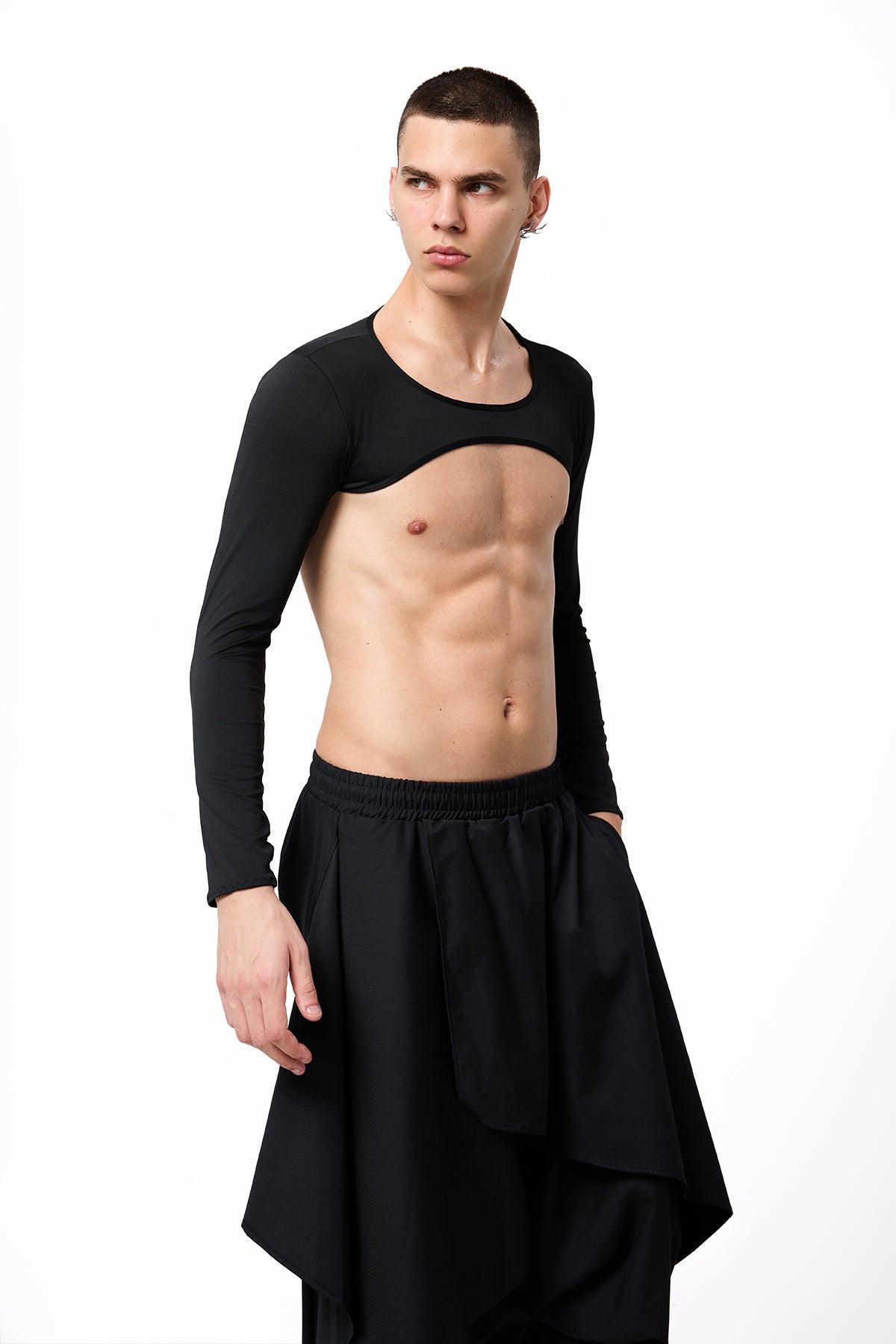 Shadow Bloom Stretch Crop Top