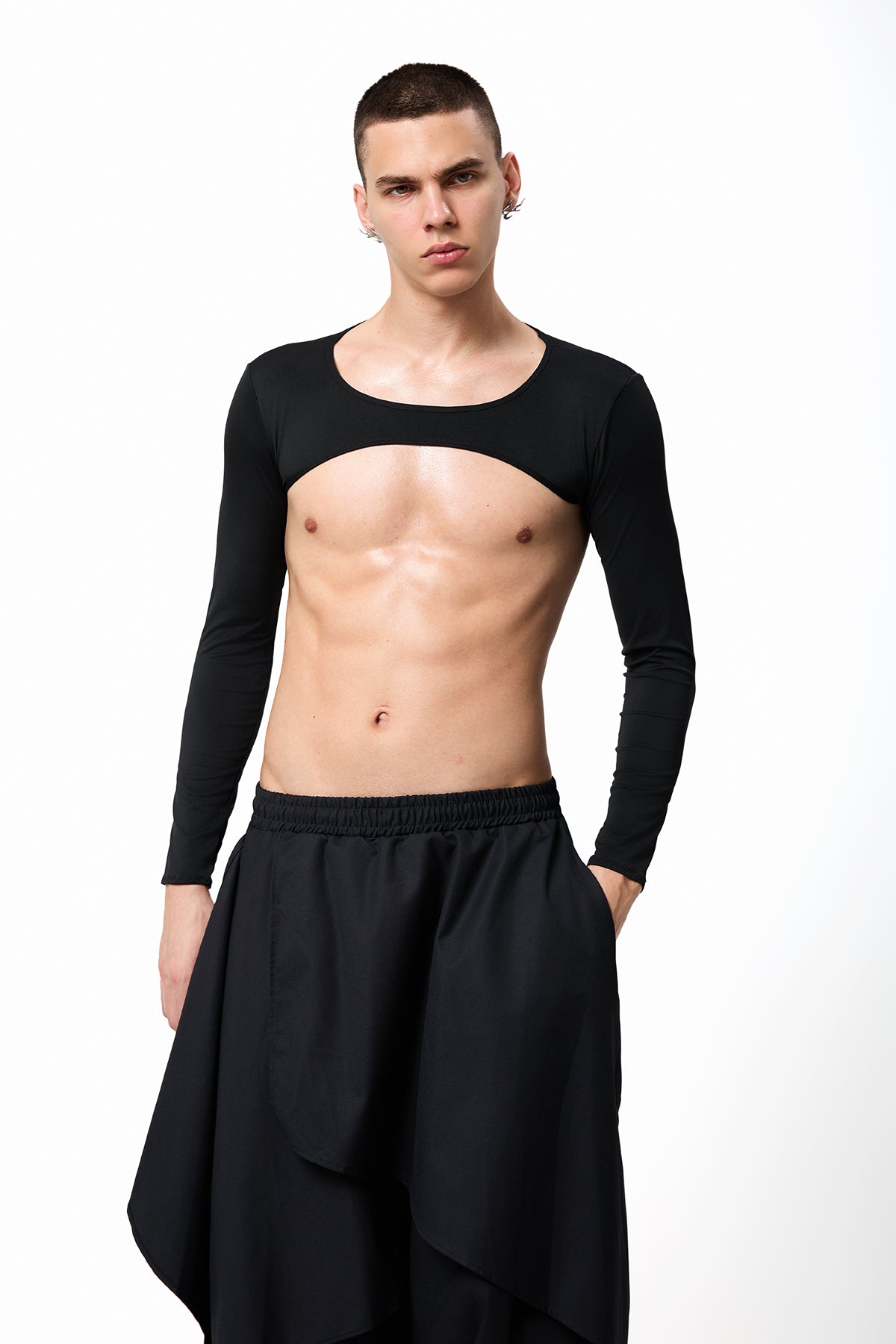 Shadow Bloom Stretch Crop Top