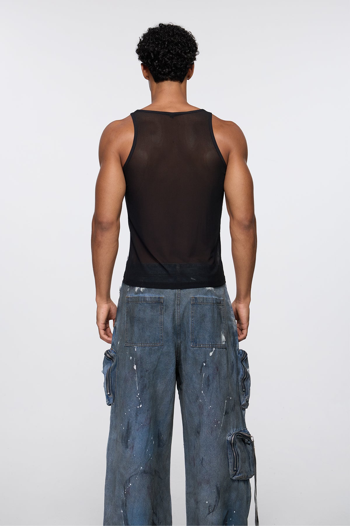 Shadow Filter Print Mesh Tank Top