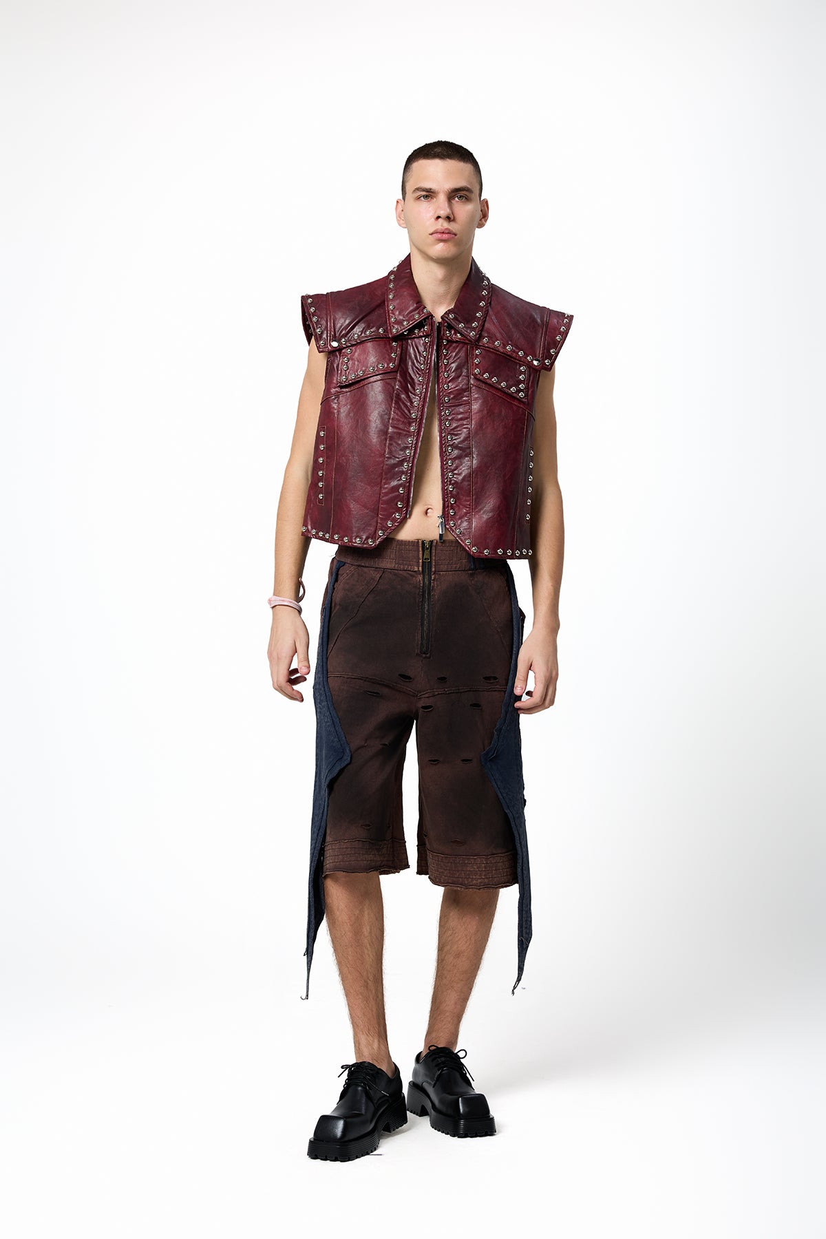 Shadow Grip Leather Rivet Vest