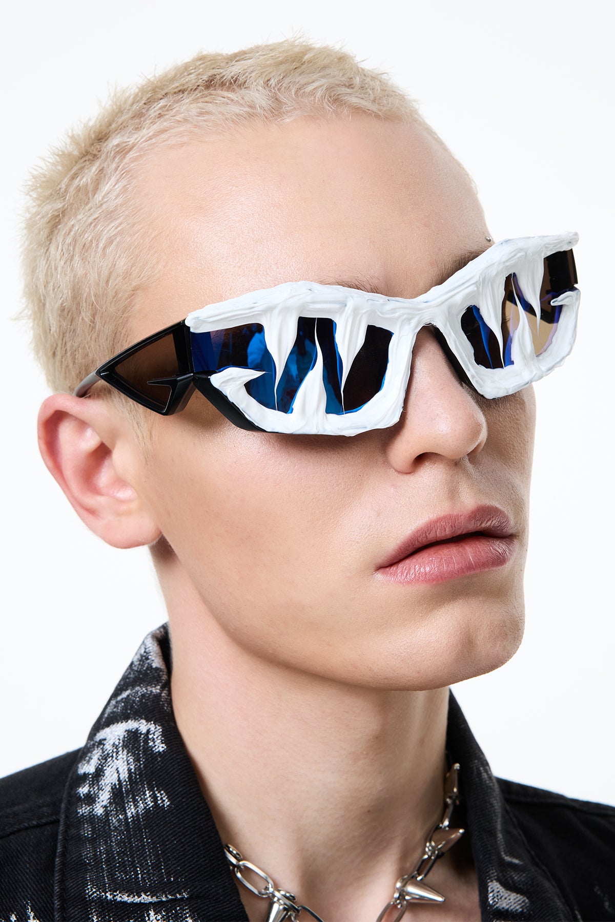 Shadow Lens Shark Tooth Sunglasses Blue