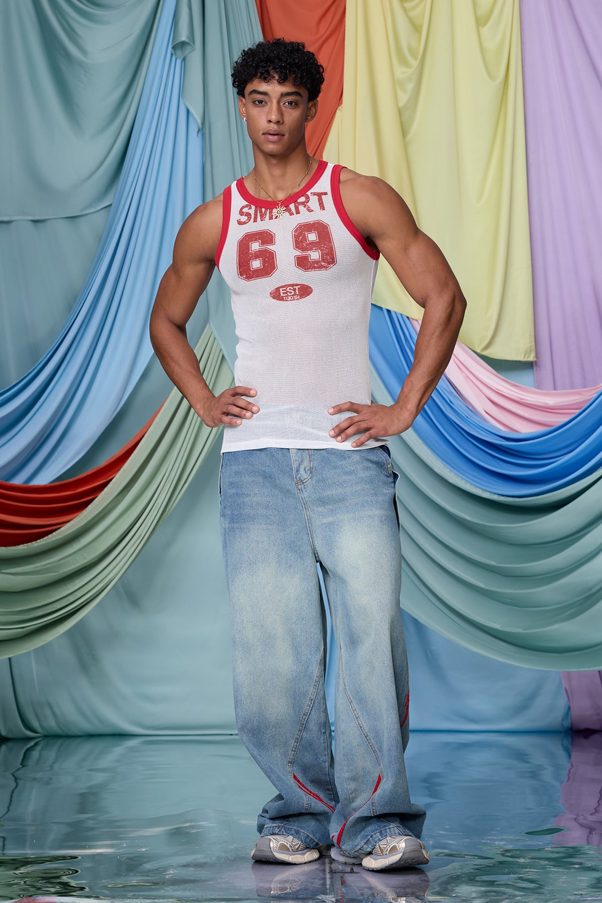 Shadow Motif Print Tank Top